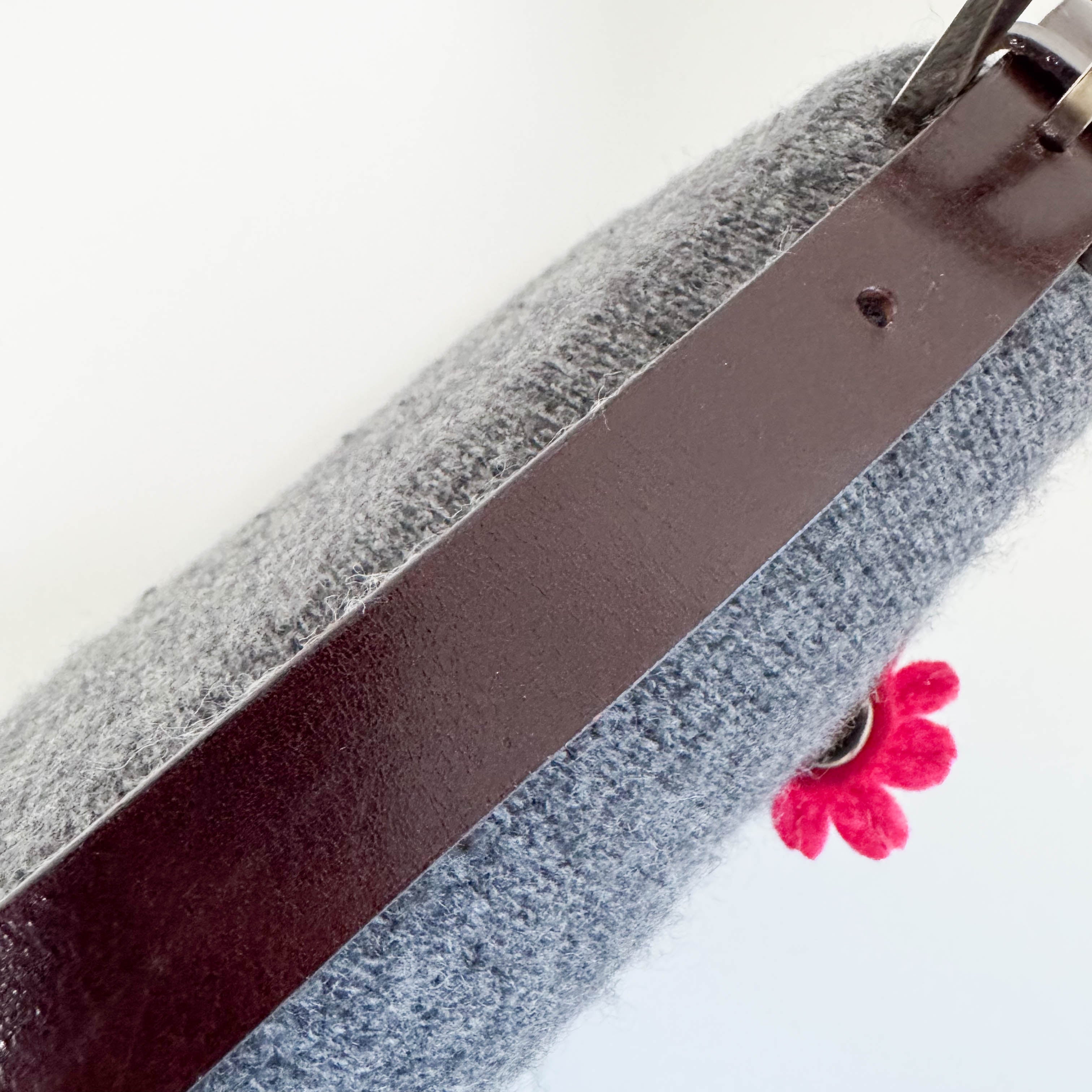Baguette Grey Cashmere Shoulder Bag