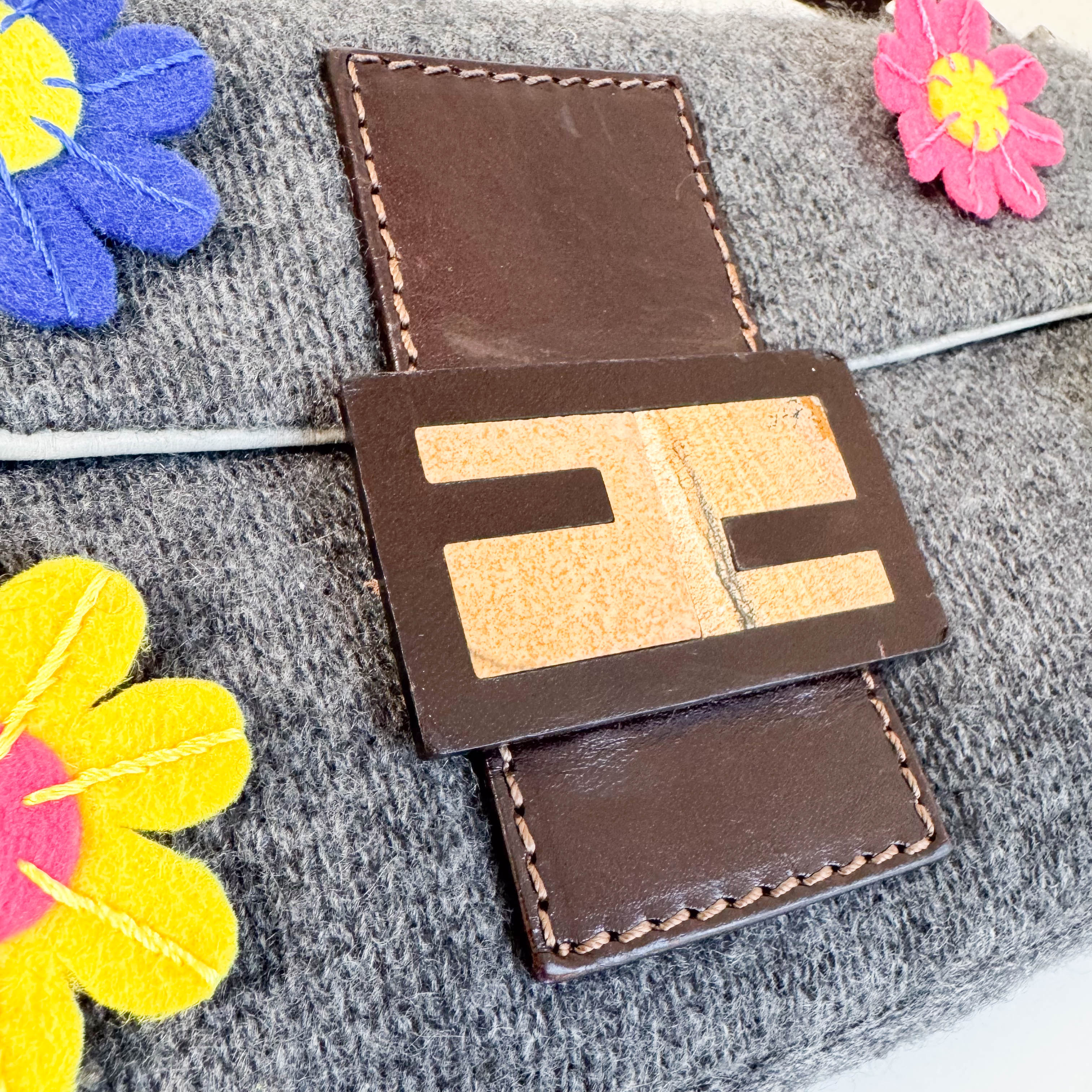 Baguette Grey Cashmere Shoulder Bag