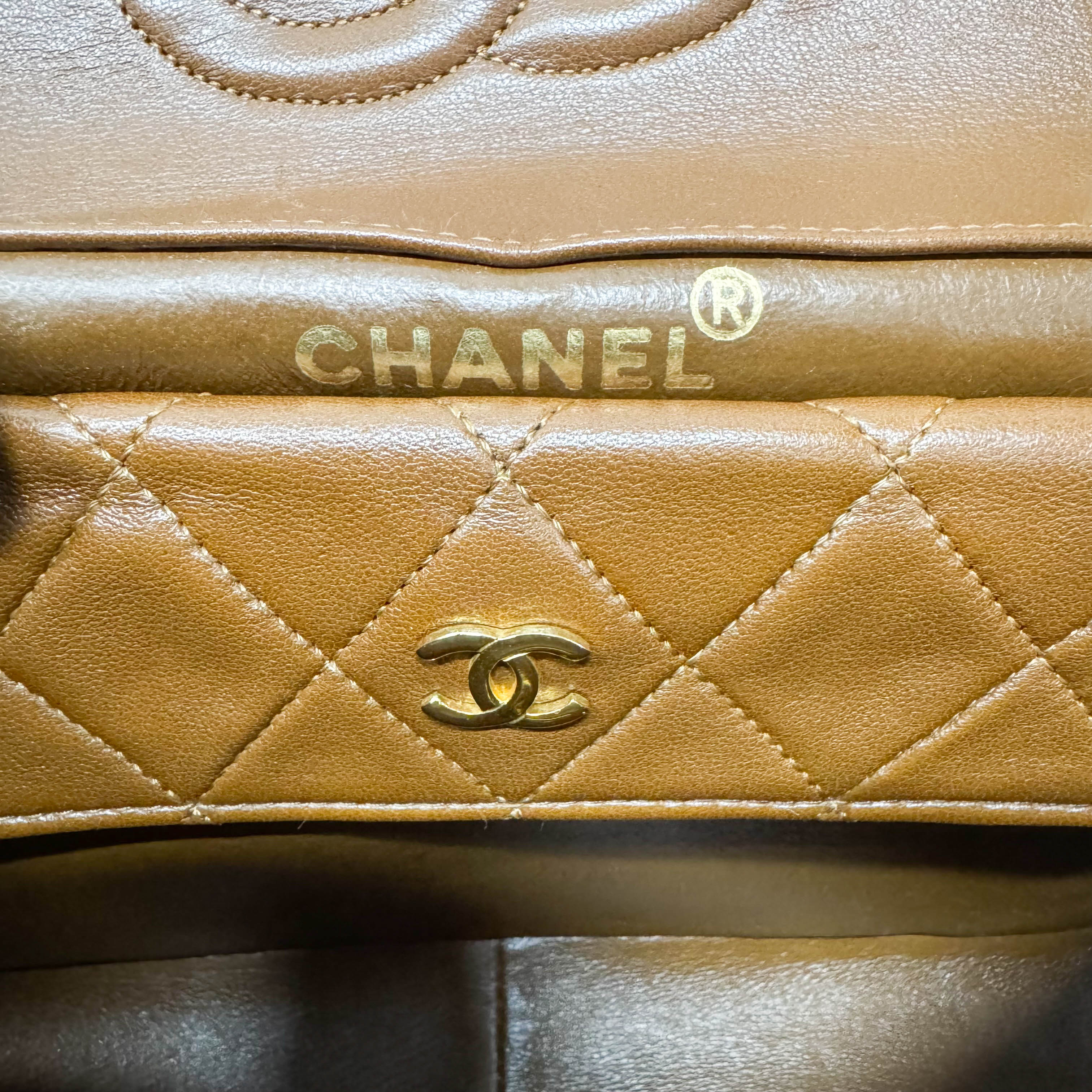 Timeless Classic Matelassé Brown Leather Shoulder Bag