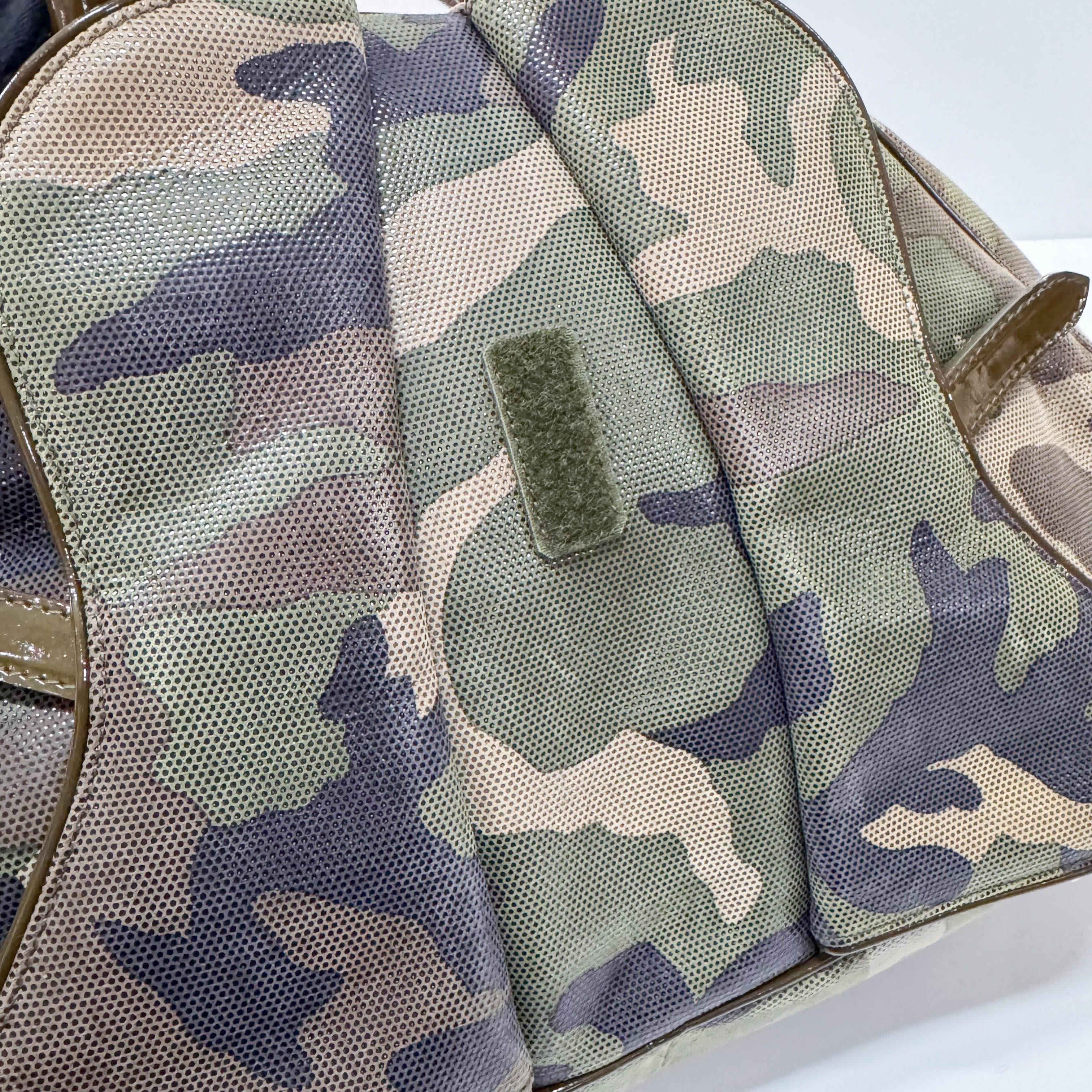 Vintage Green Camouflage Canvas Hand Bag