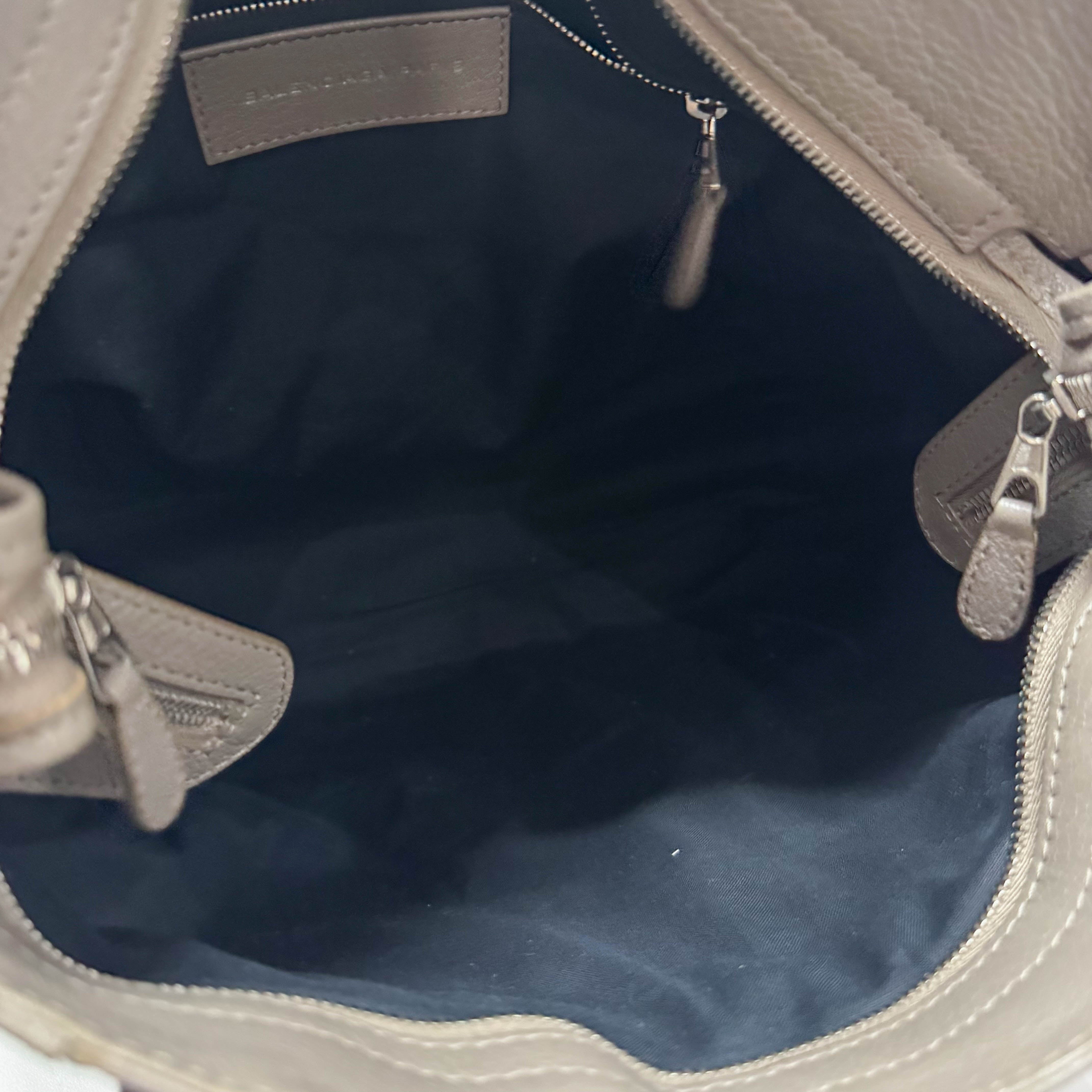 The Velo Grey Calfskin Leather Two Way Bag