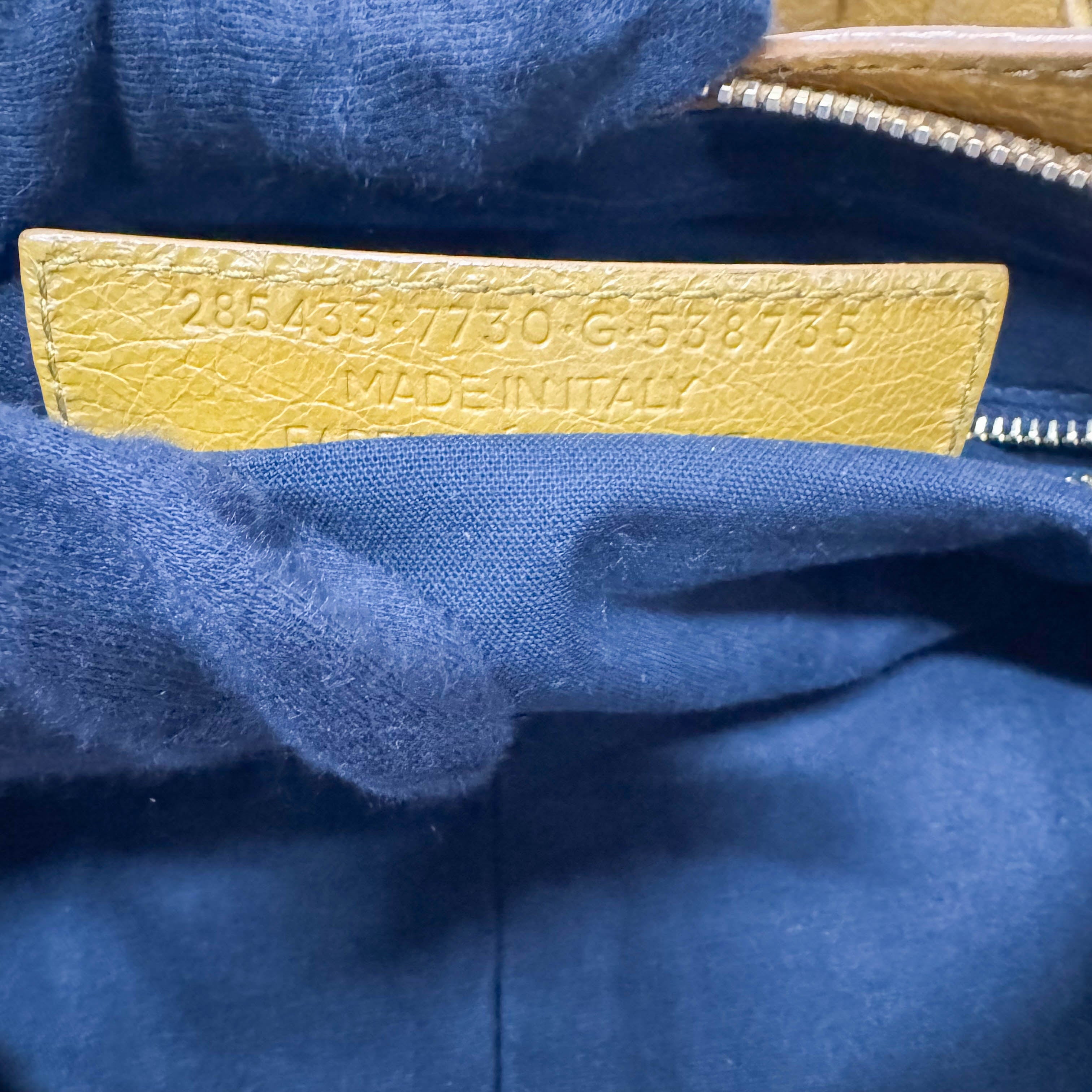 The First Yellow Leather Shoulder Two Way Bag