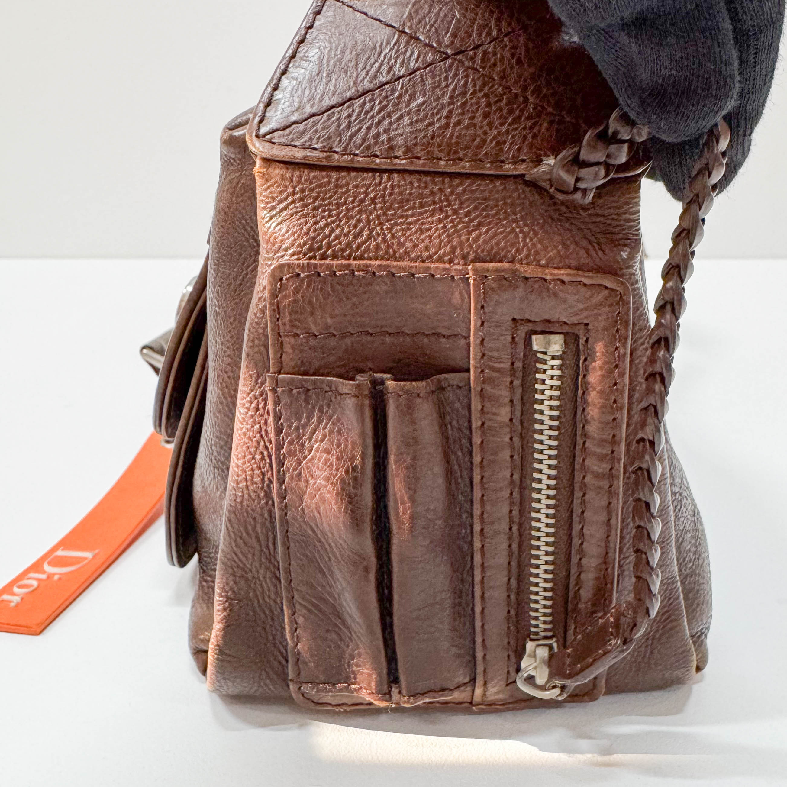 Flight Brown Leather Shoulder Bag