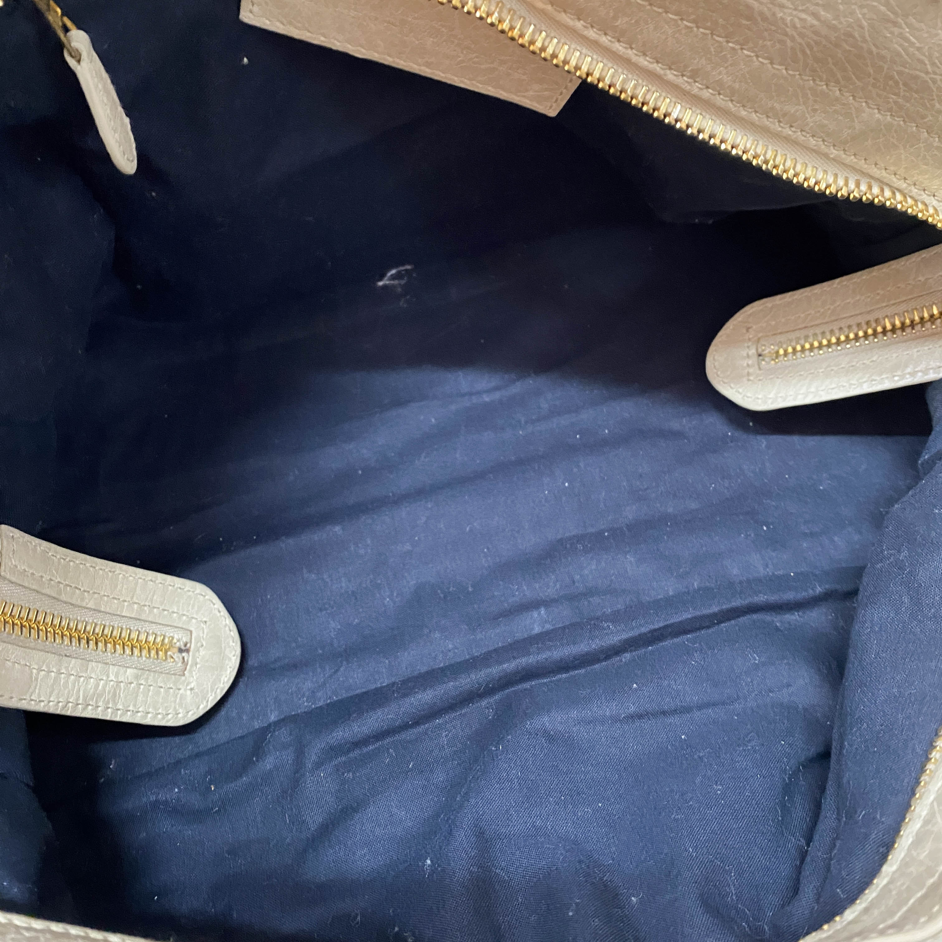 The Part Time Light Beige Calfskin Leather Two Way Bag