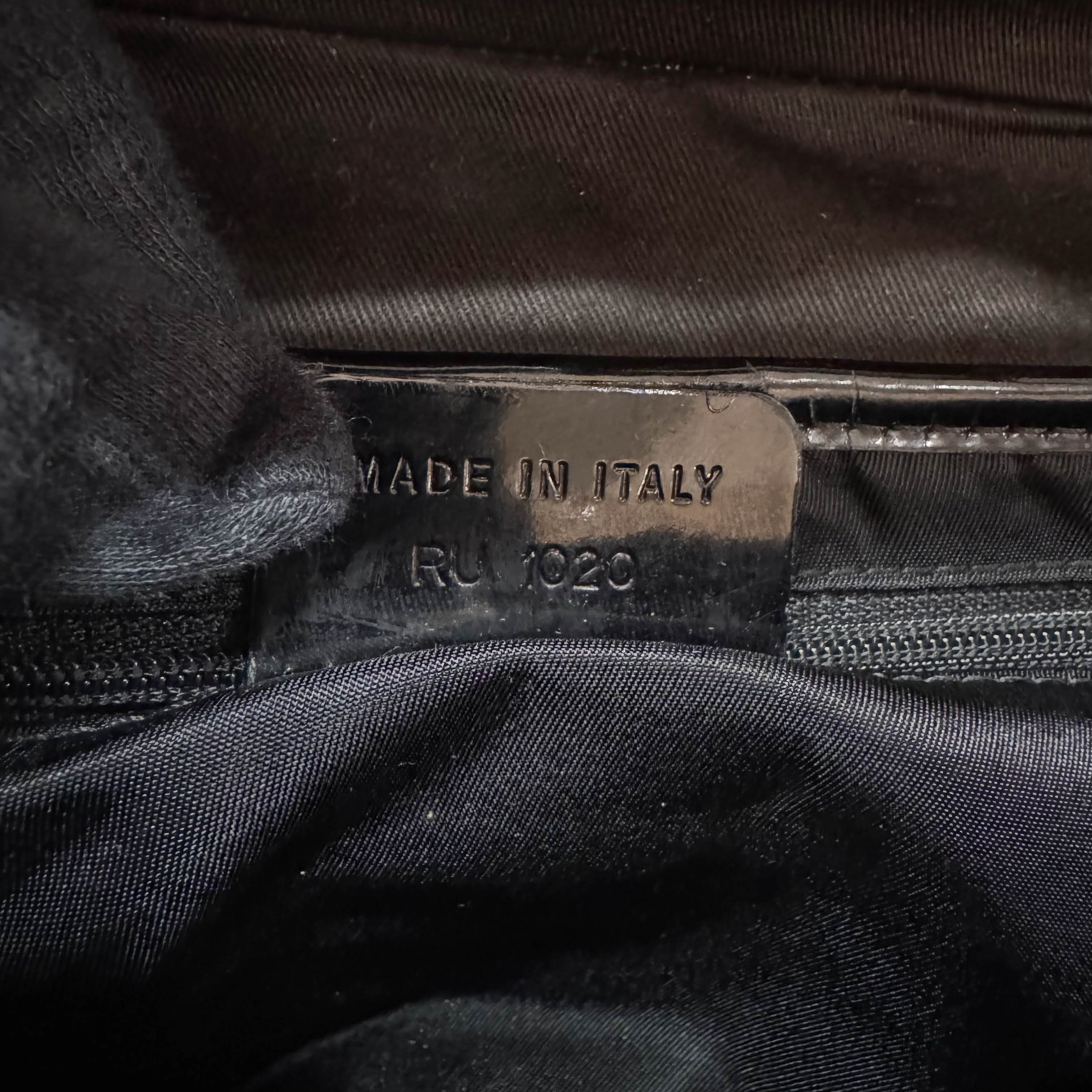 Saddle Brown Cotton & Patent Leather Shoulder Bag