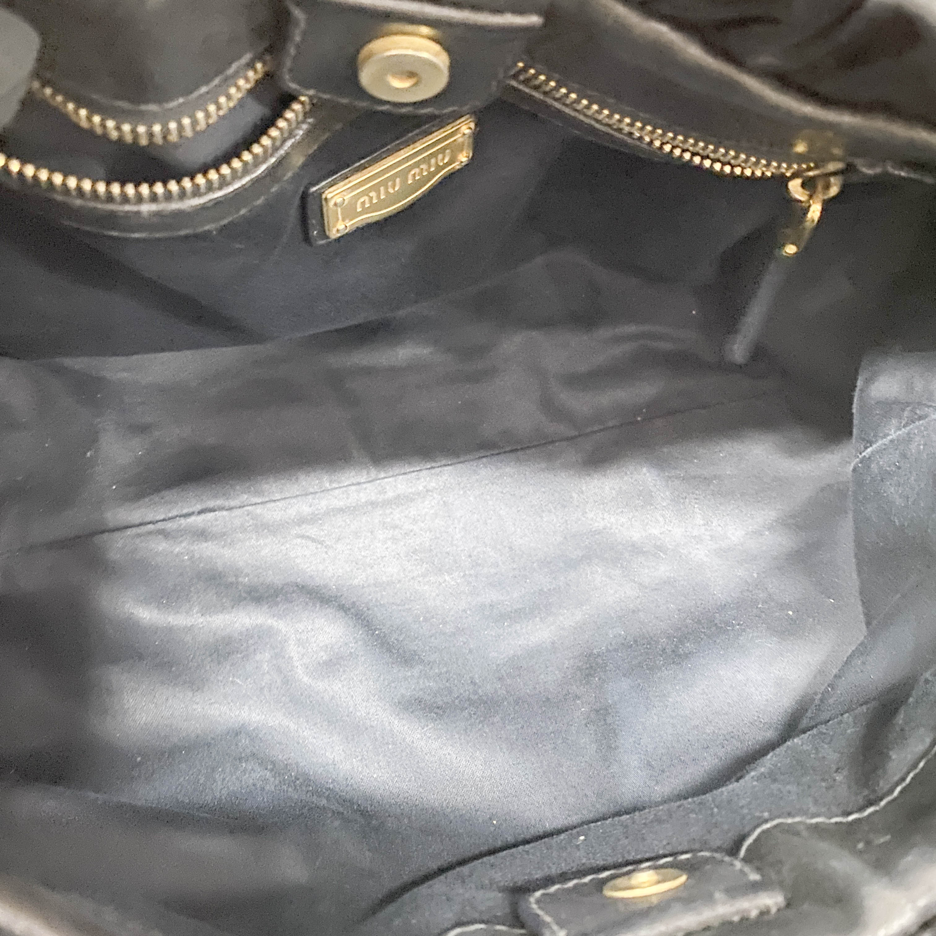 Vitello Black Calfskin Leather Two Way Bag