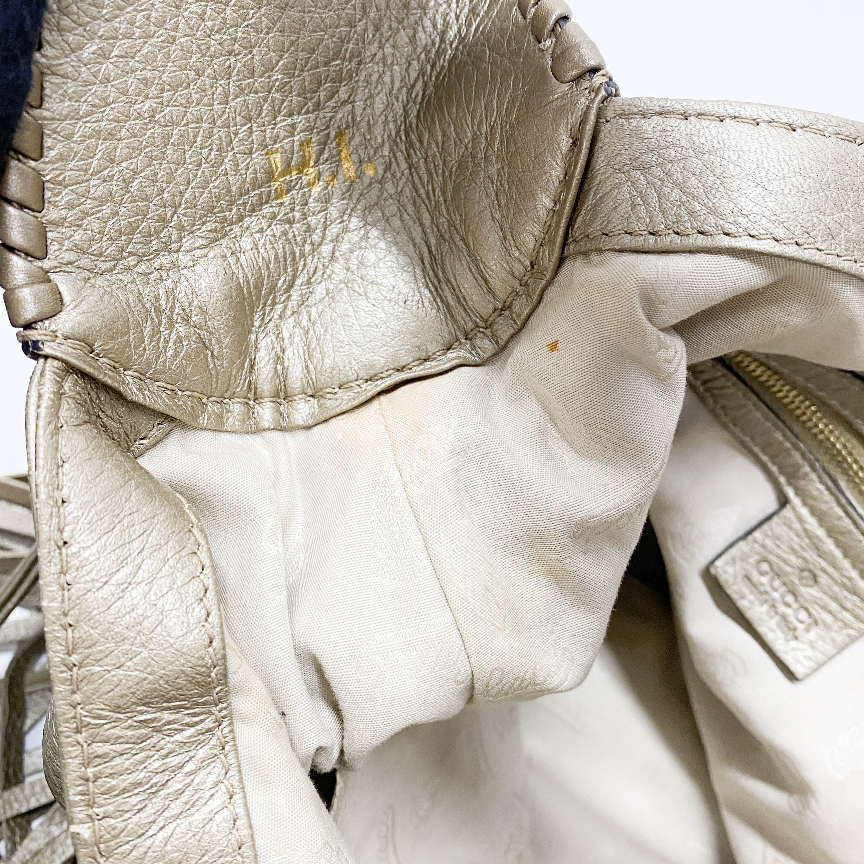 Jackie Gold Metallic Shoulder Bag