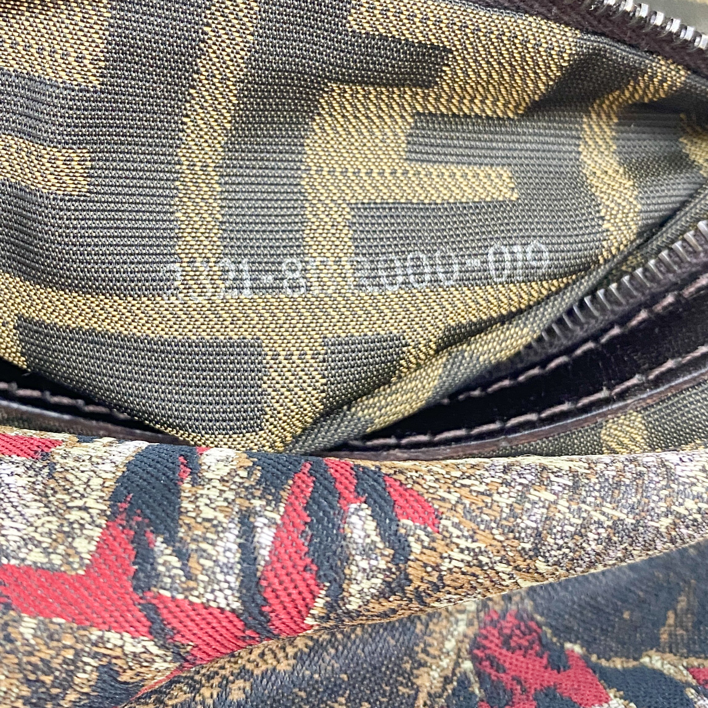 Baguette Multi-color Canvas Shoulder Bag