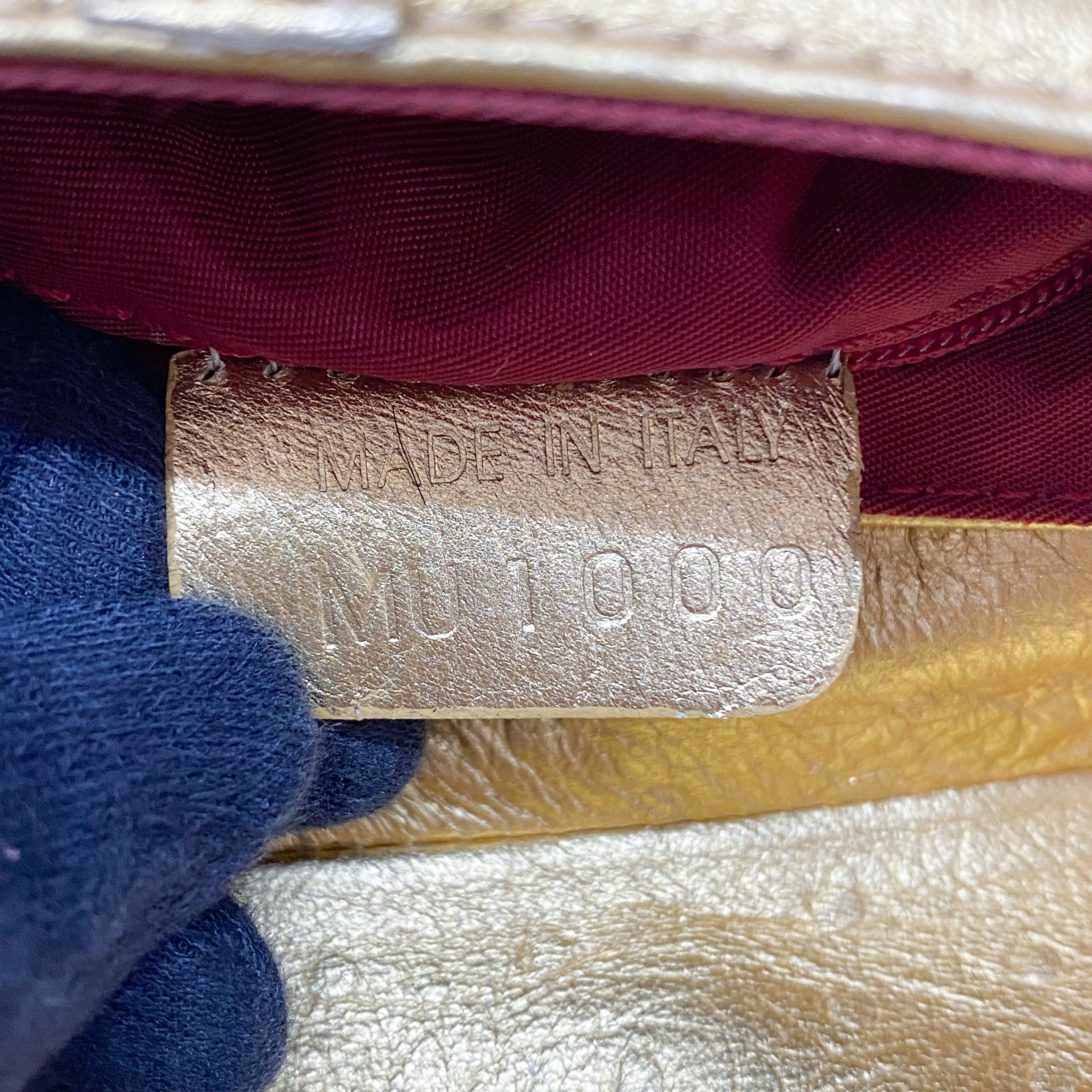 Saddle Gold Leather Shoulder Bag