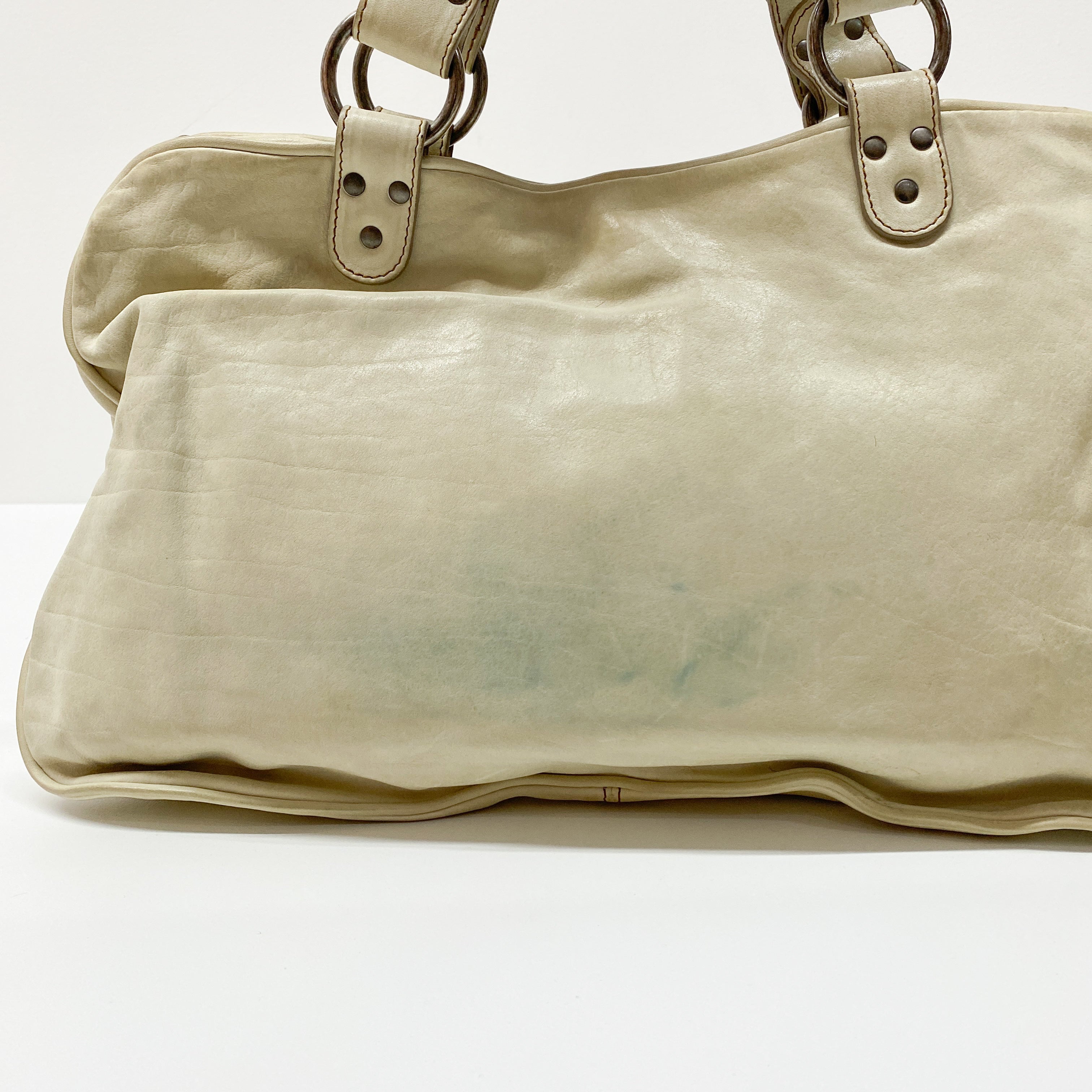 Gaucho Beige Leather Shoulder Bag