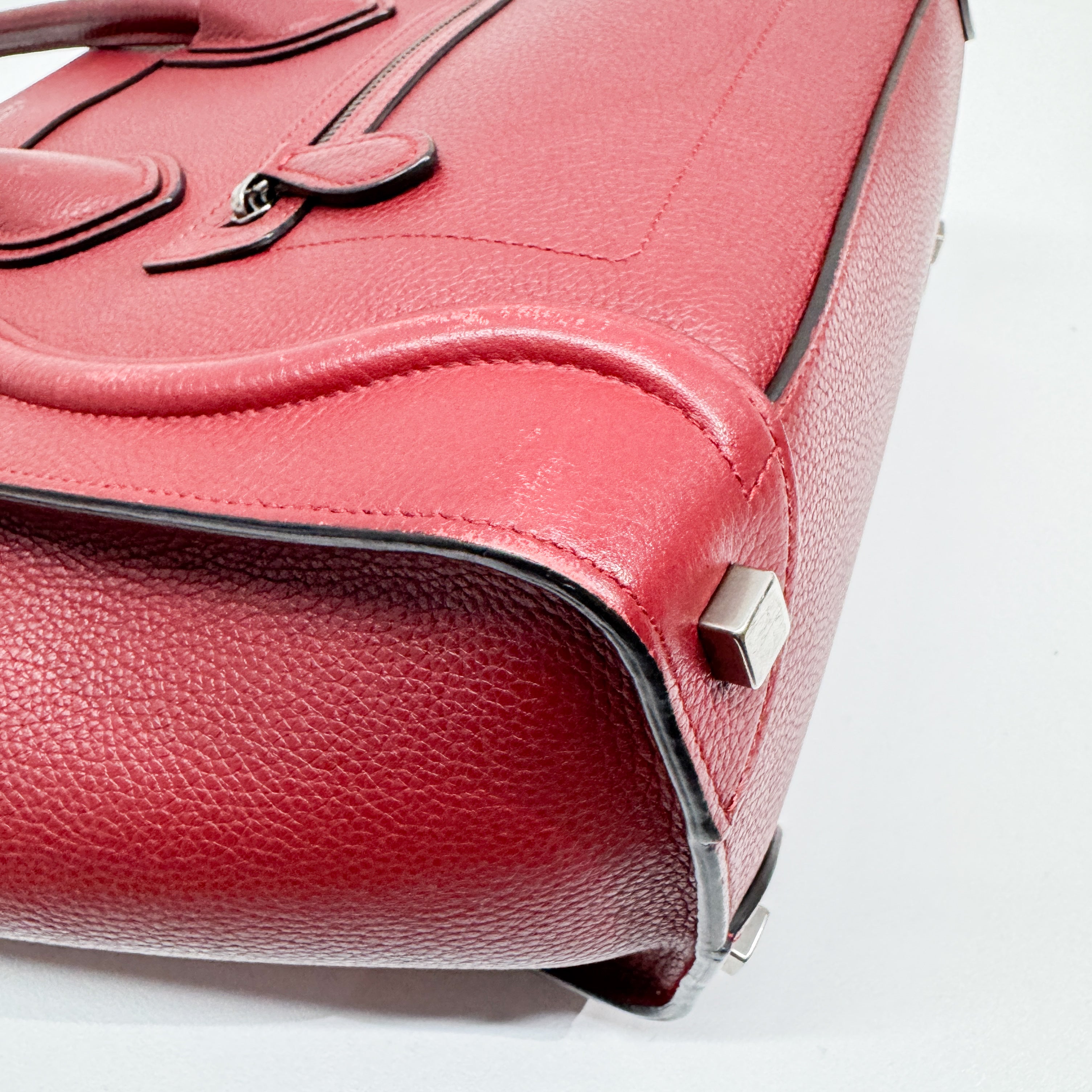 Vintage Red Leather Hand Bag