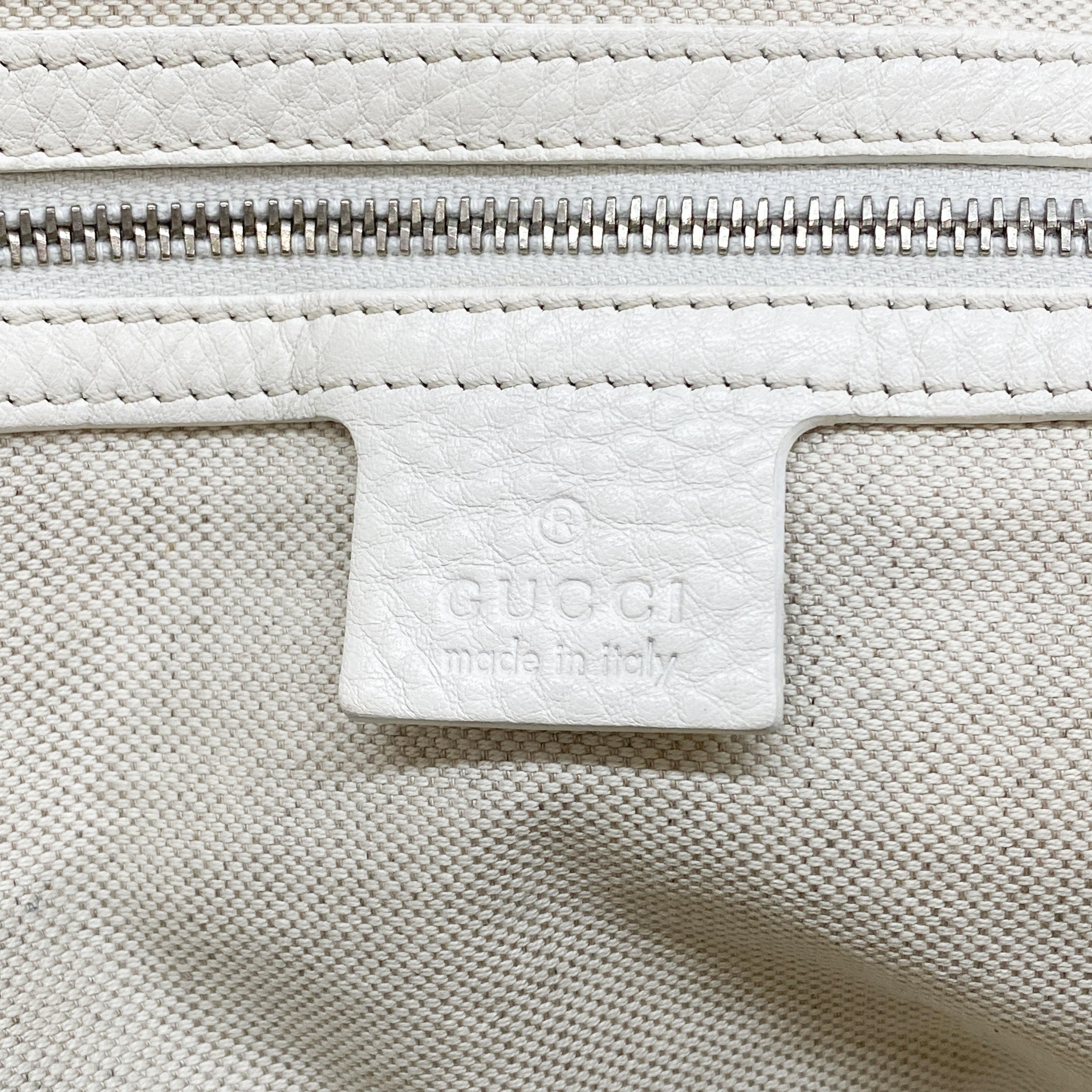 Vintage White Leather Shoulder Bag