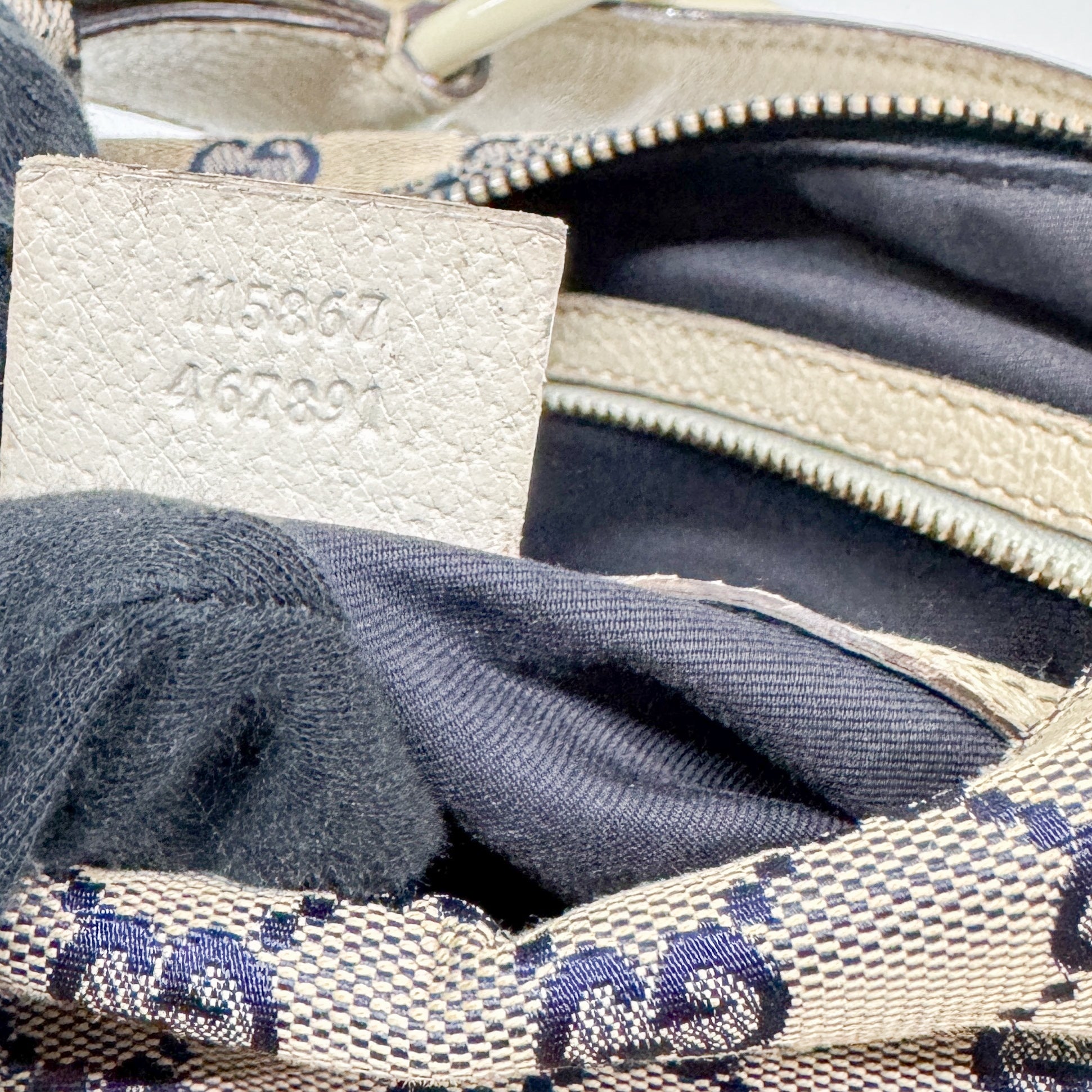 Horsebit Beige Canvas Shoulder Bag