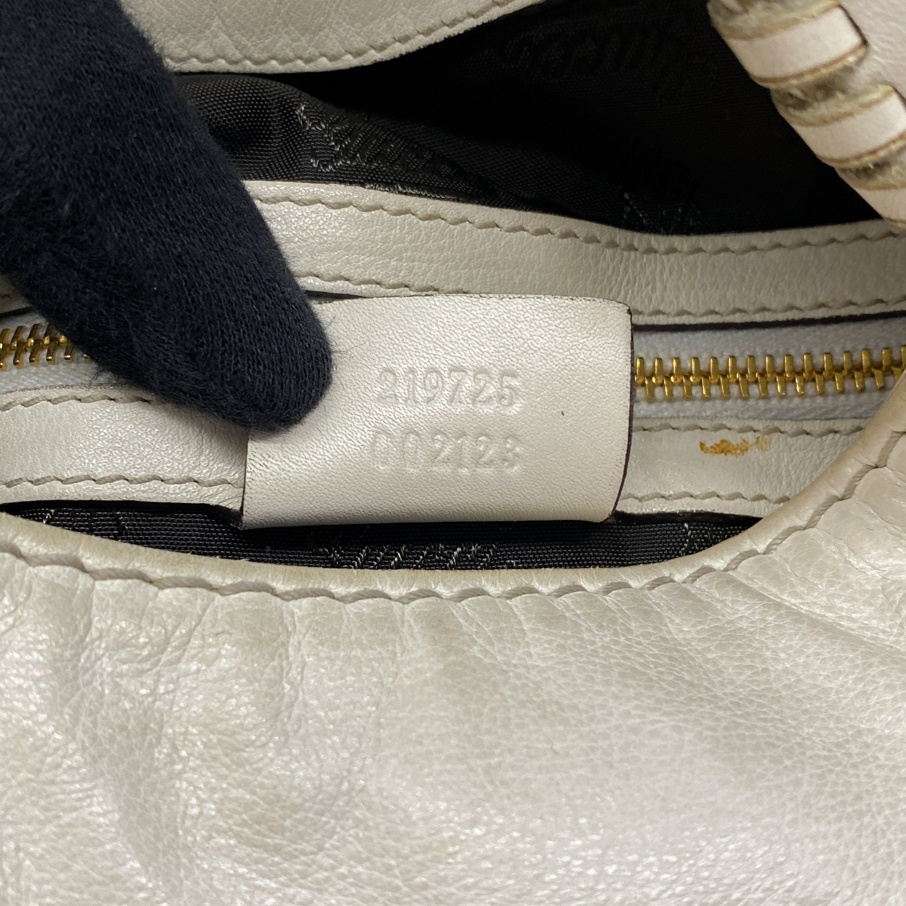 Jackie White Leather Shoulder Bag