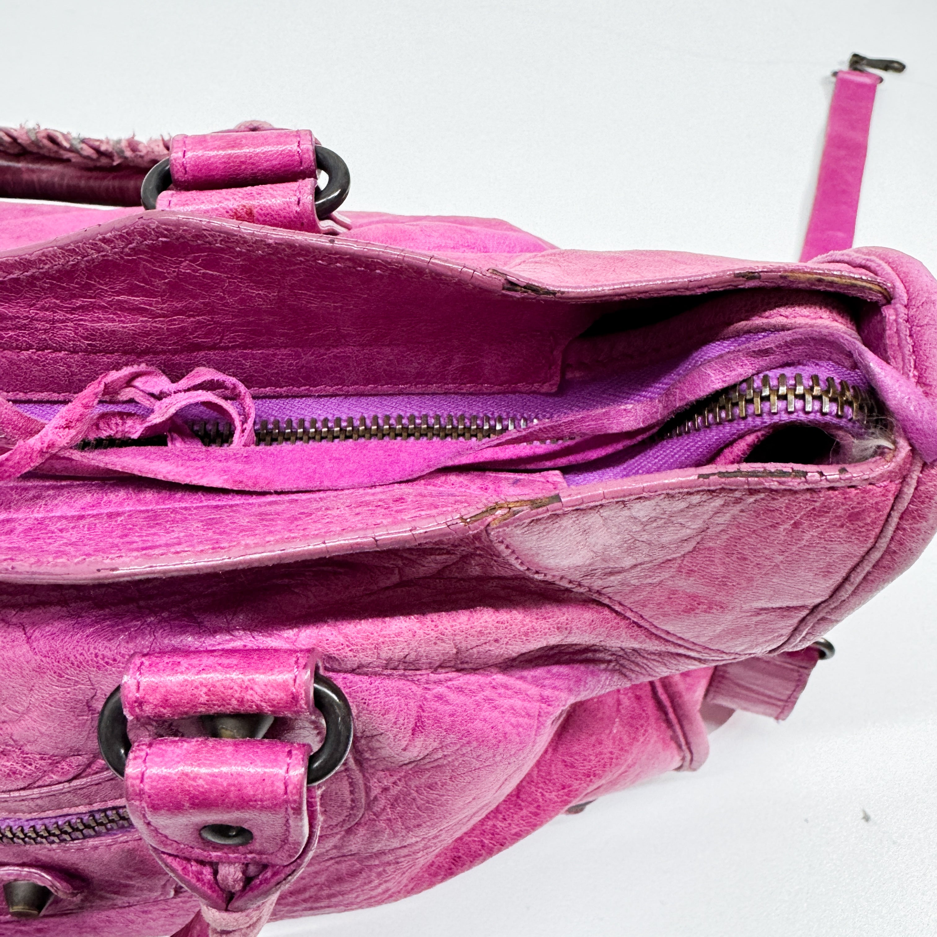 The City Pink Calfskin Leather Two Way Bag