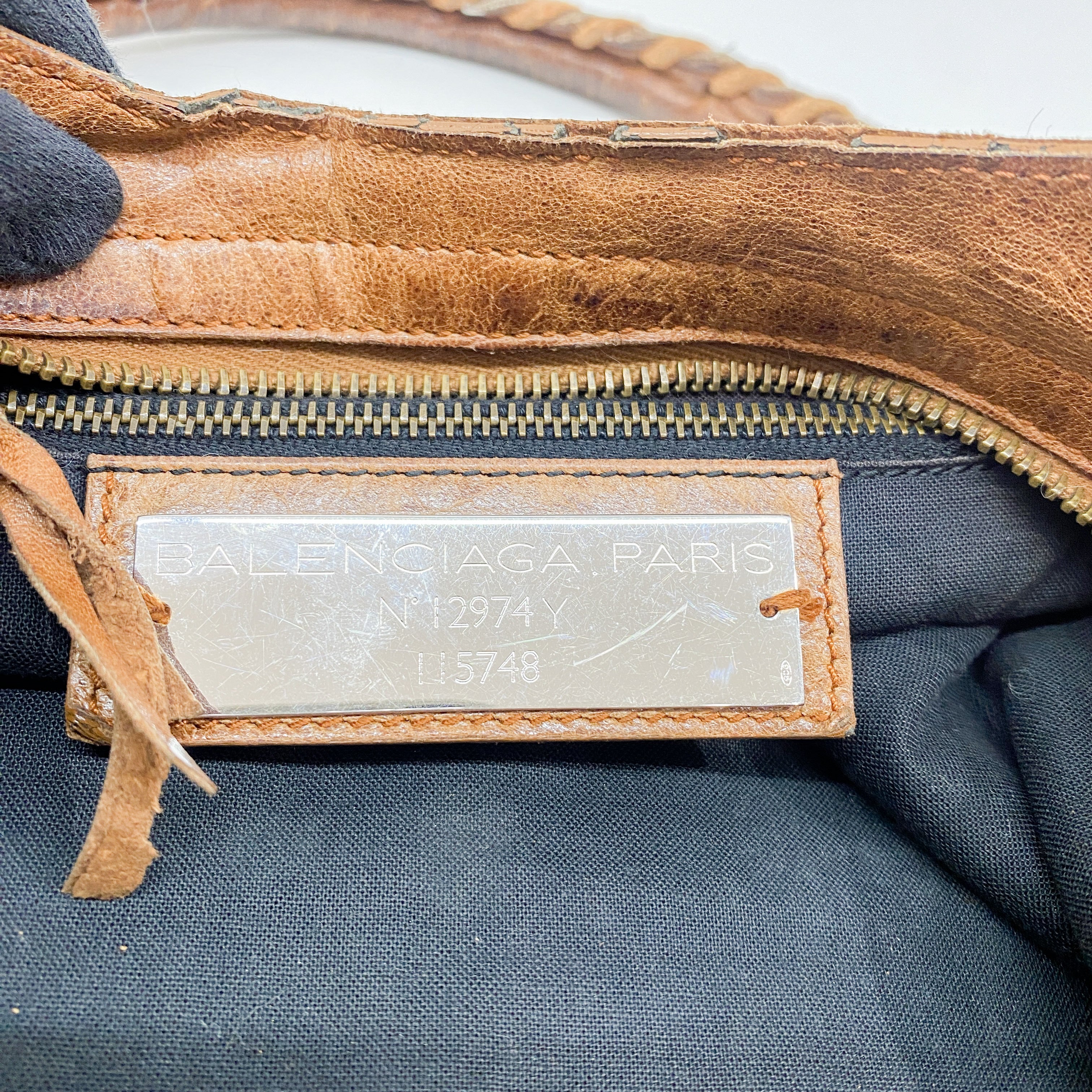 The City Brown Calfskin Leather Two Way Bag