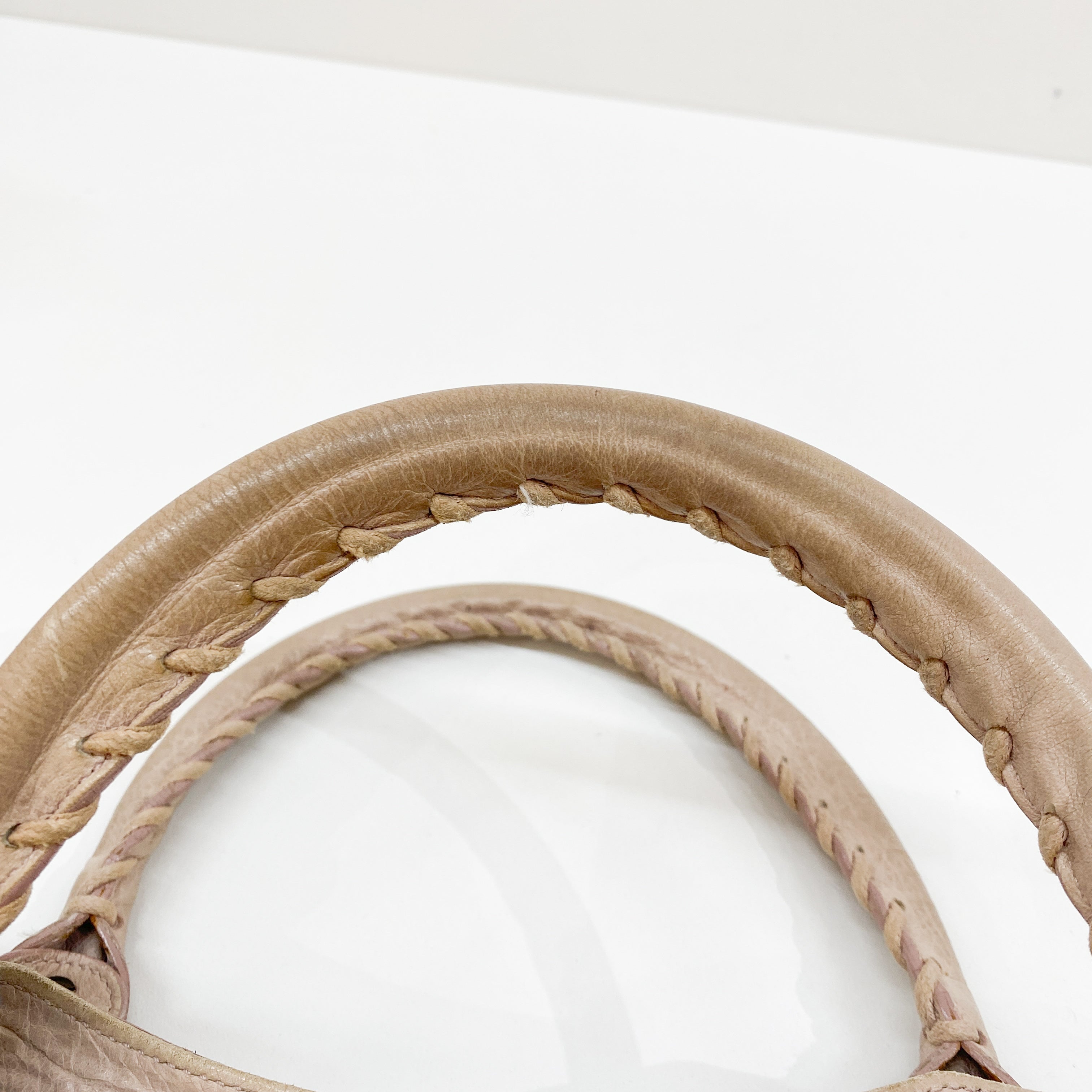 The City Beige Leather Two Way Bag