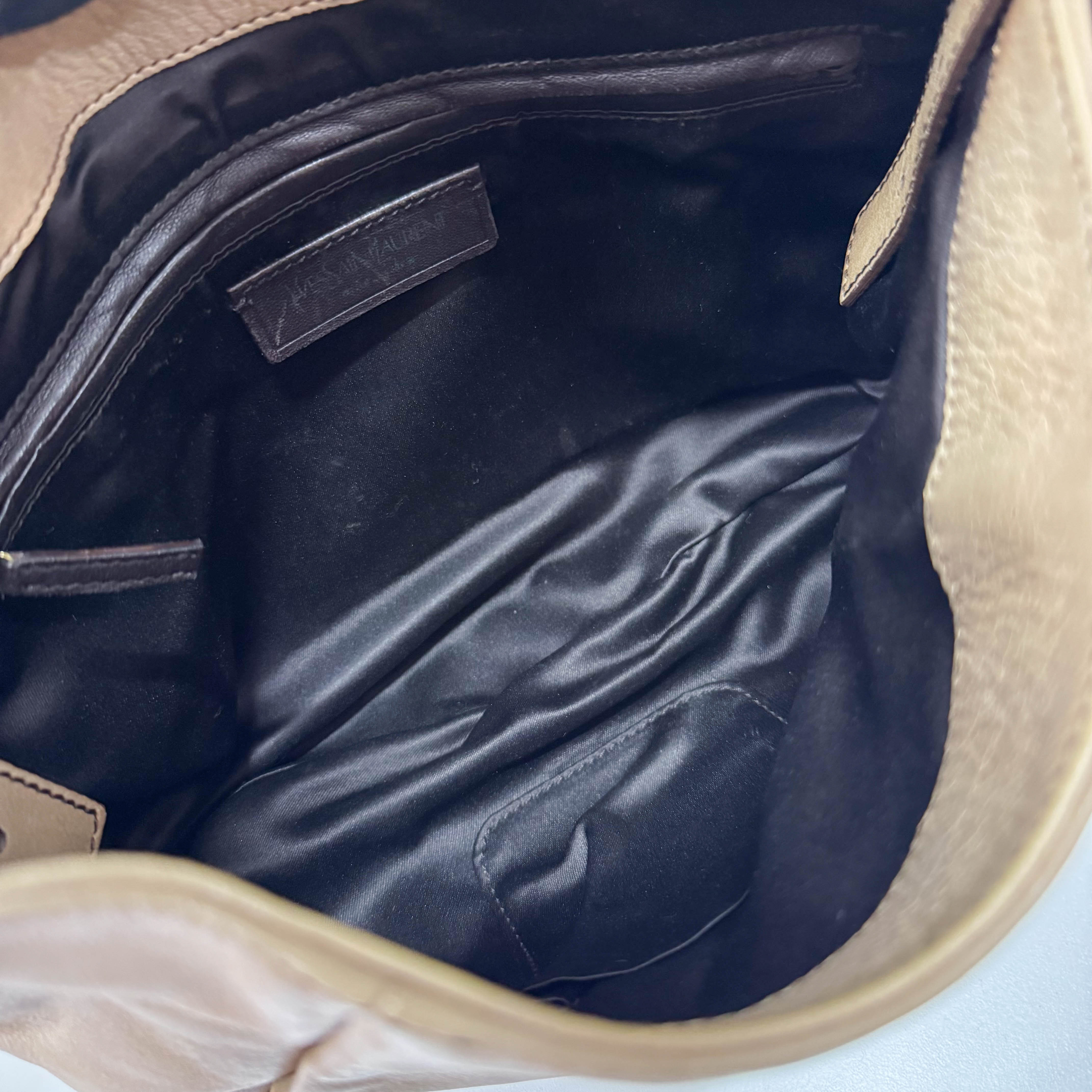 Ribbon Brown Leather Shoulder Bag