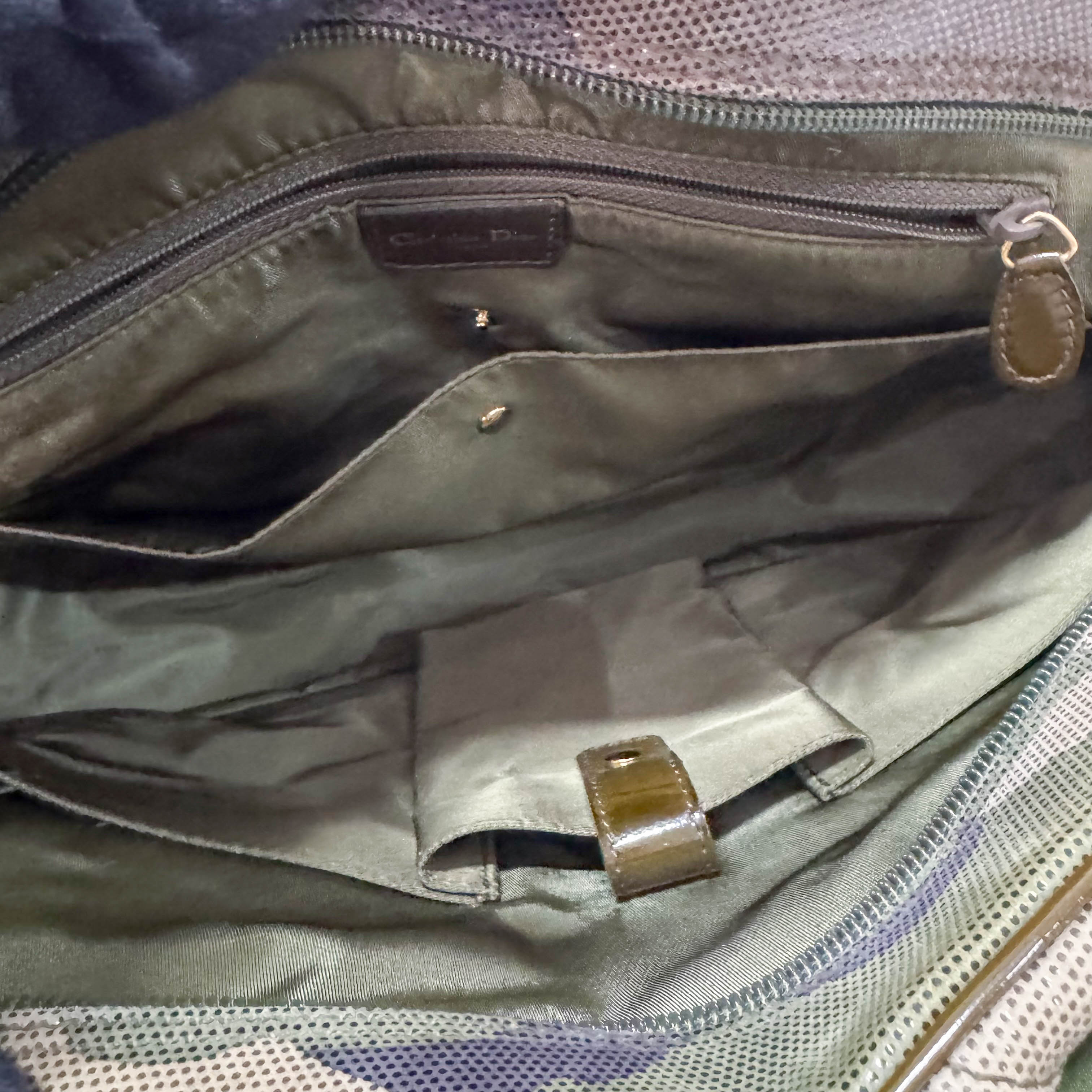 Vintage Green Camouflage Canvas Hand Bag