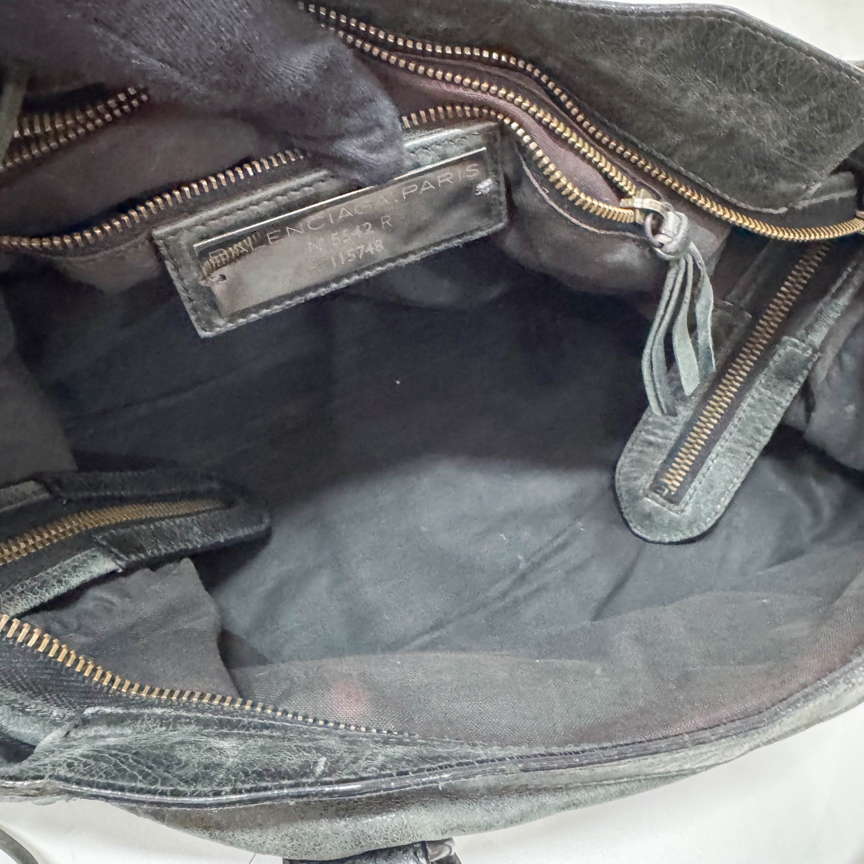 The First Grey Calfskin Leather Two Way Bag