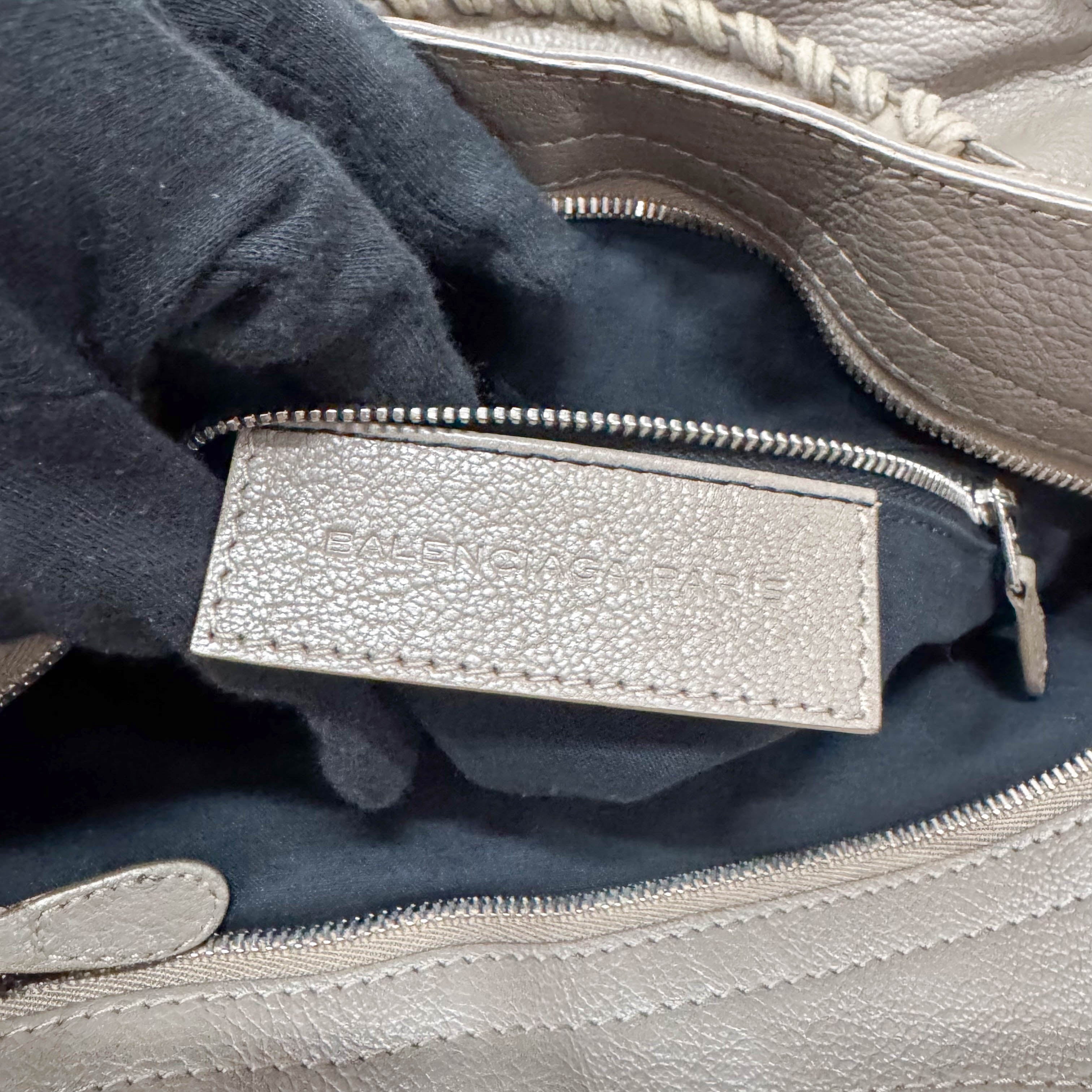 The Velo Grey Calfskin Leather Two Way Bag