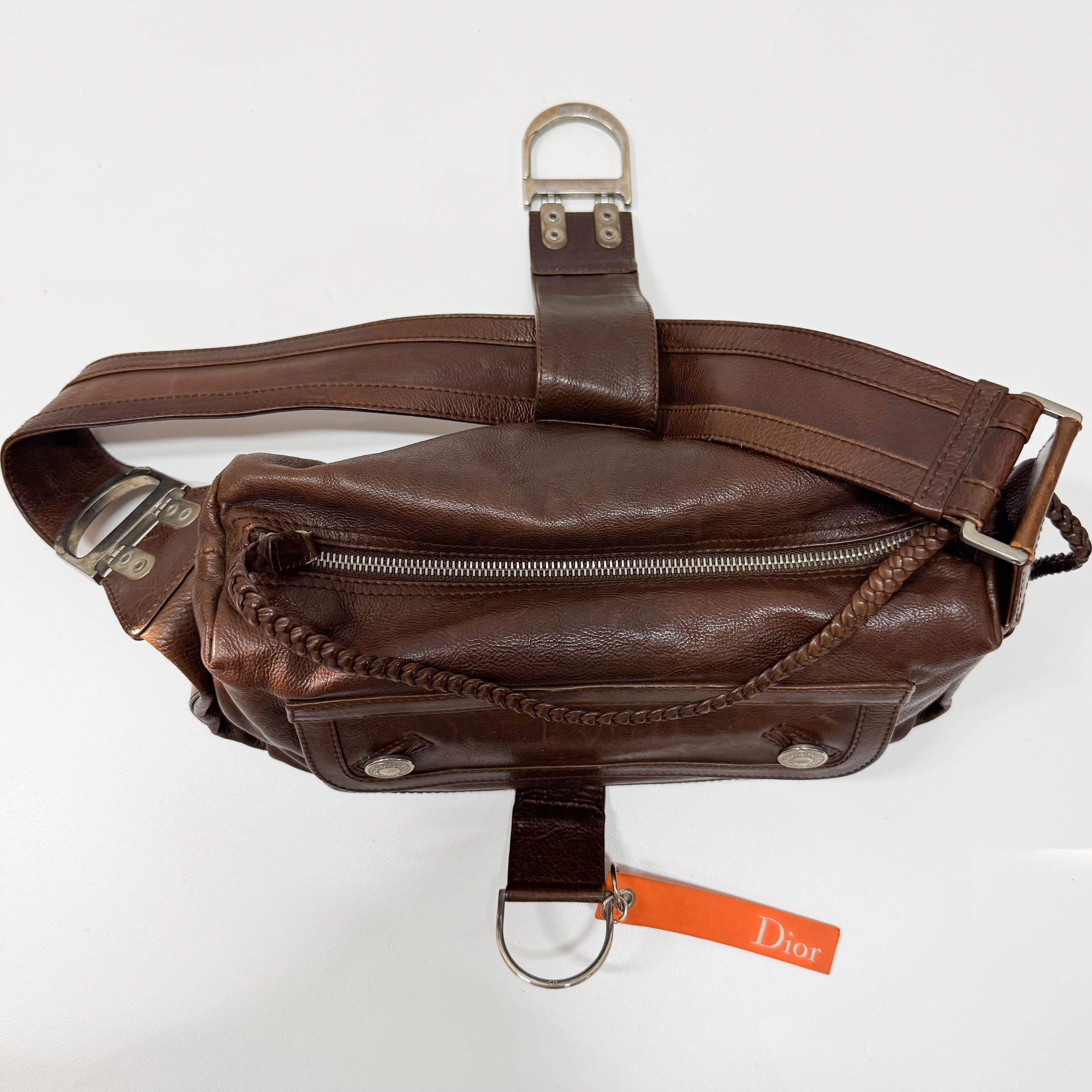 Flight Brown Leather Shoulder Bag