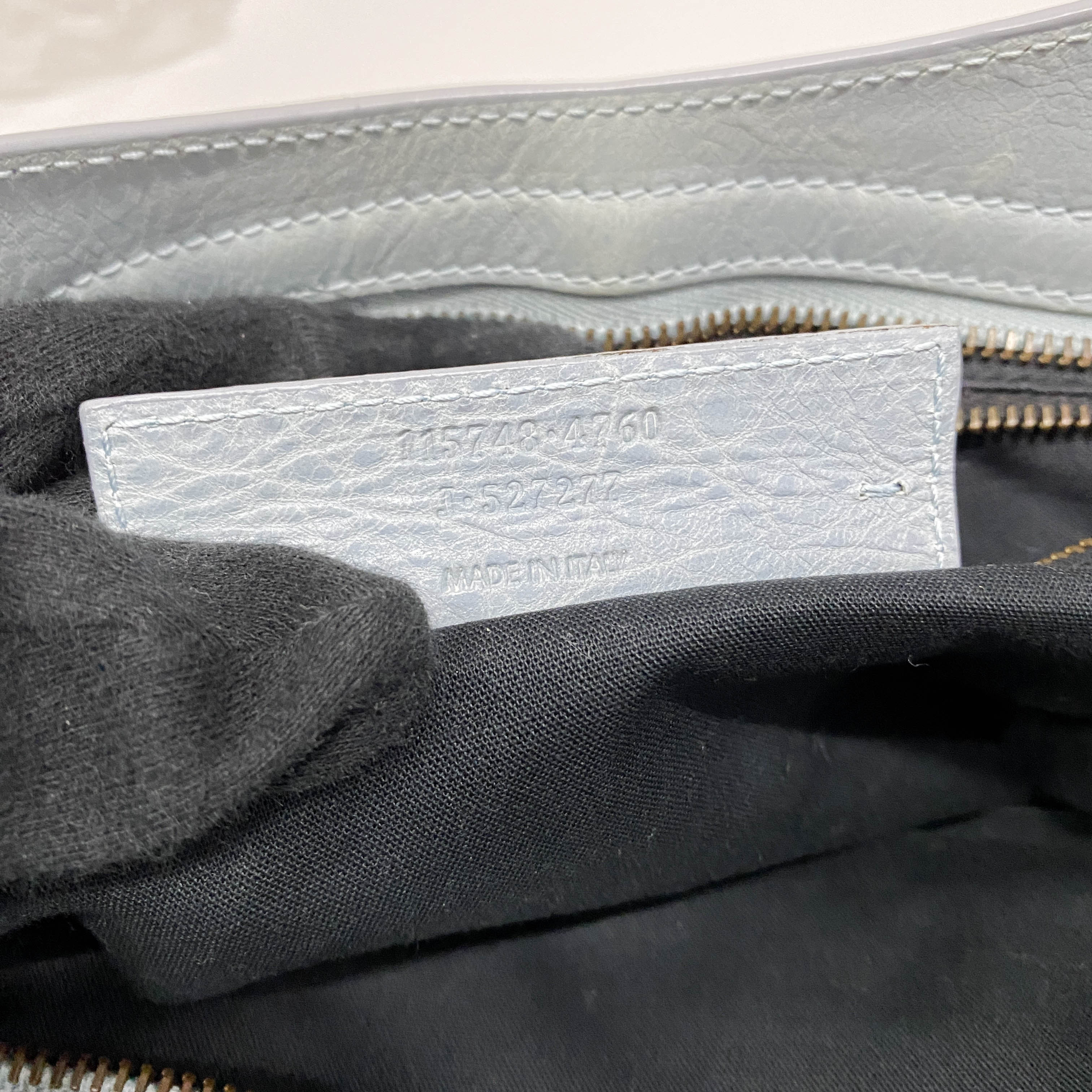 The City Blue Calfskin Leather Two Way Bag