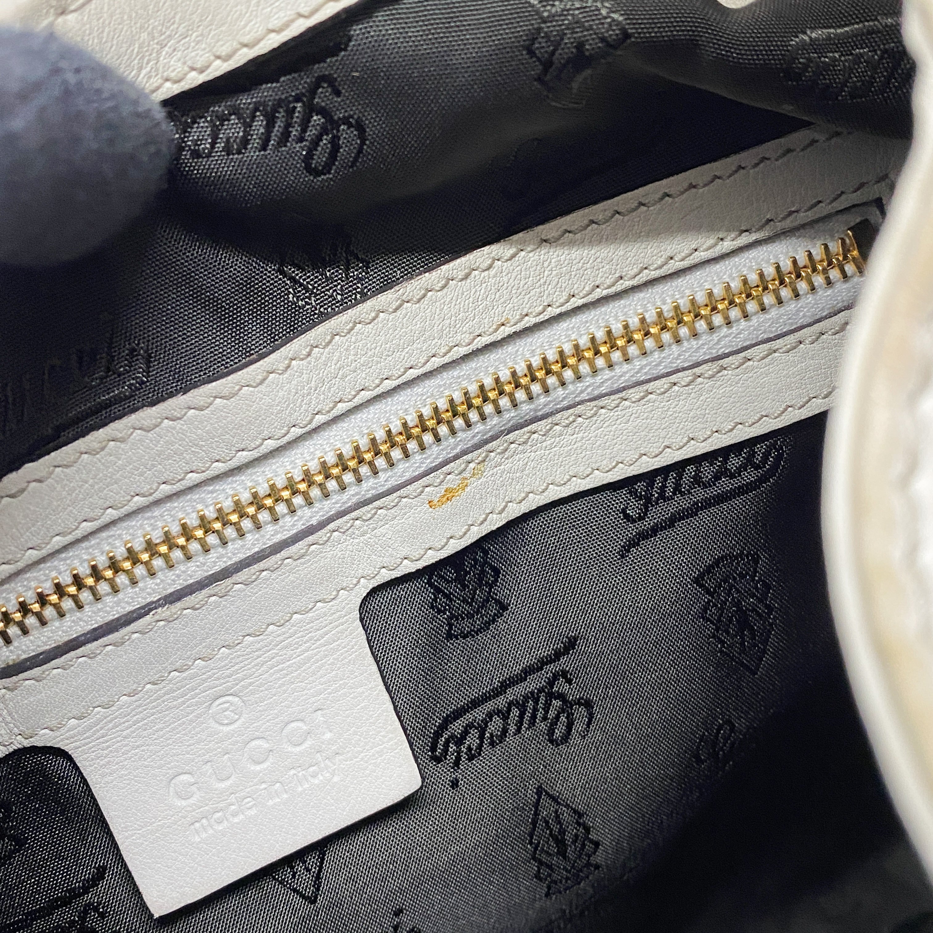 Jackie White Leather Shoulder Bag