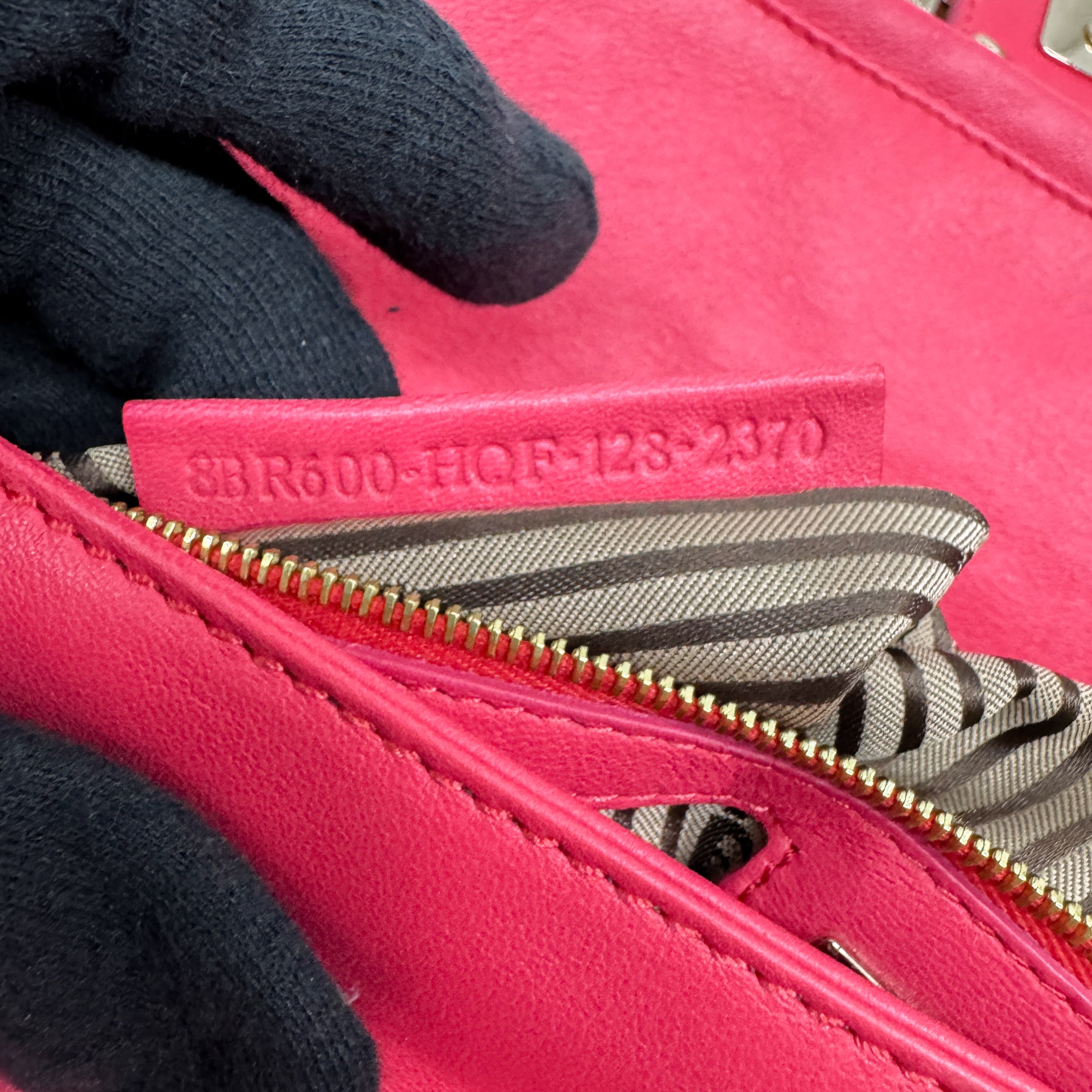 Baguette Pink Leather Shoulder Bag