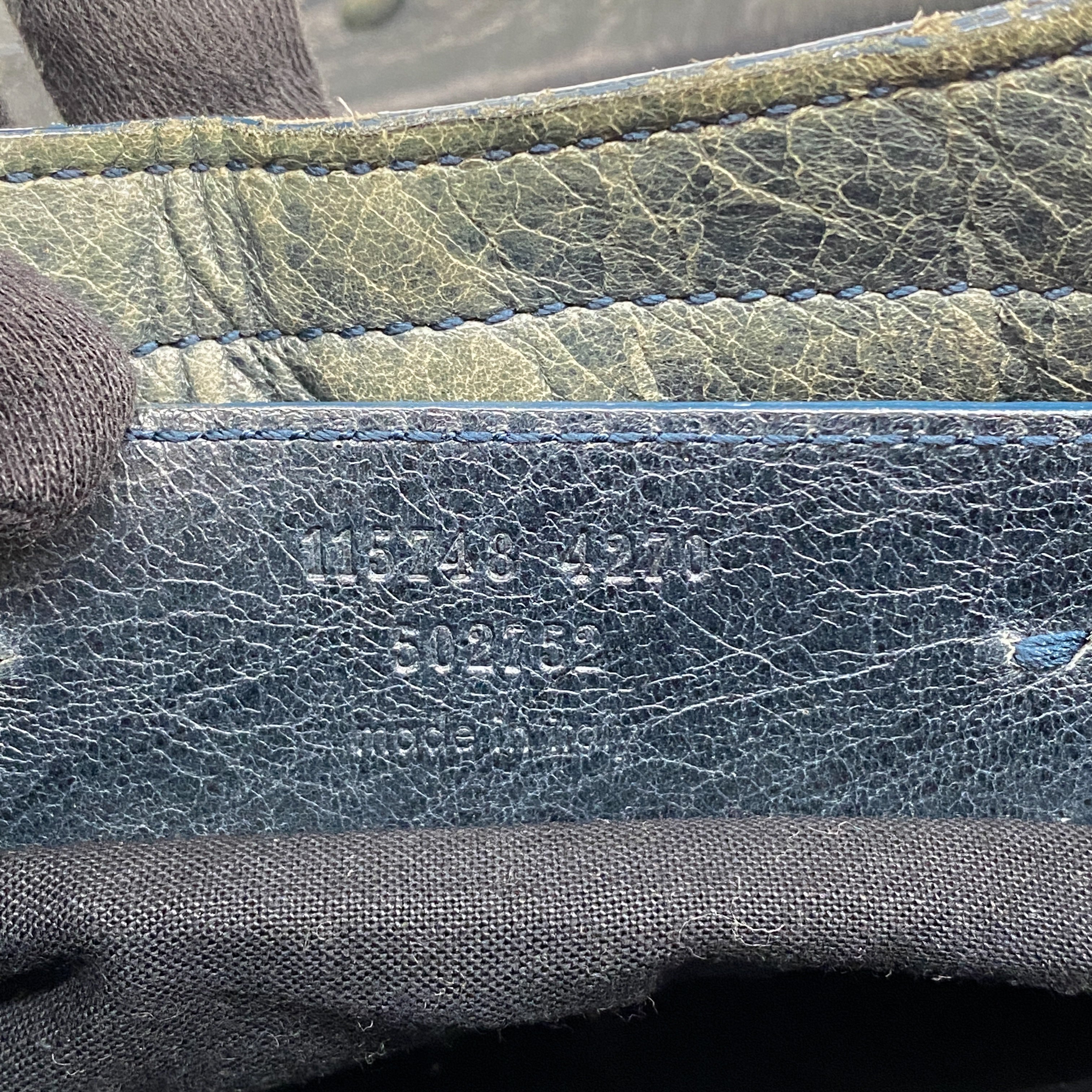 The City Green Calfskin Leather Two Way Bag