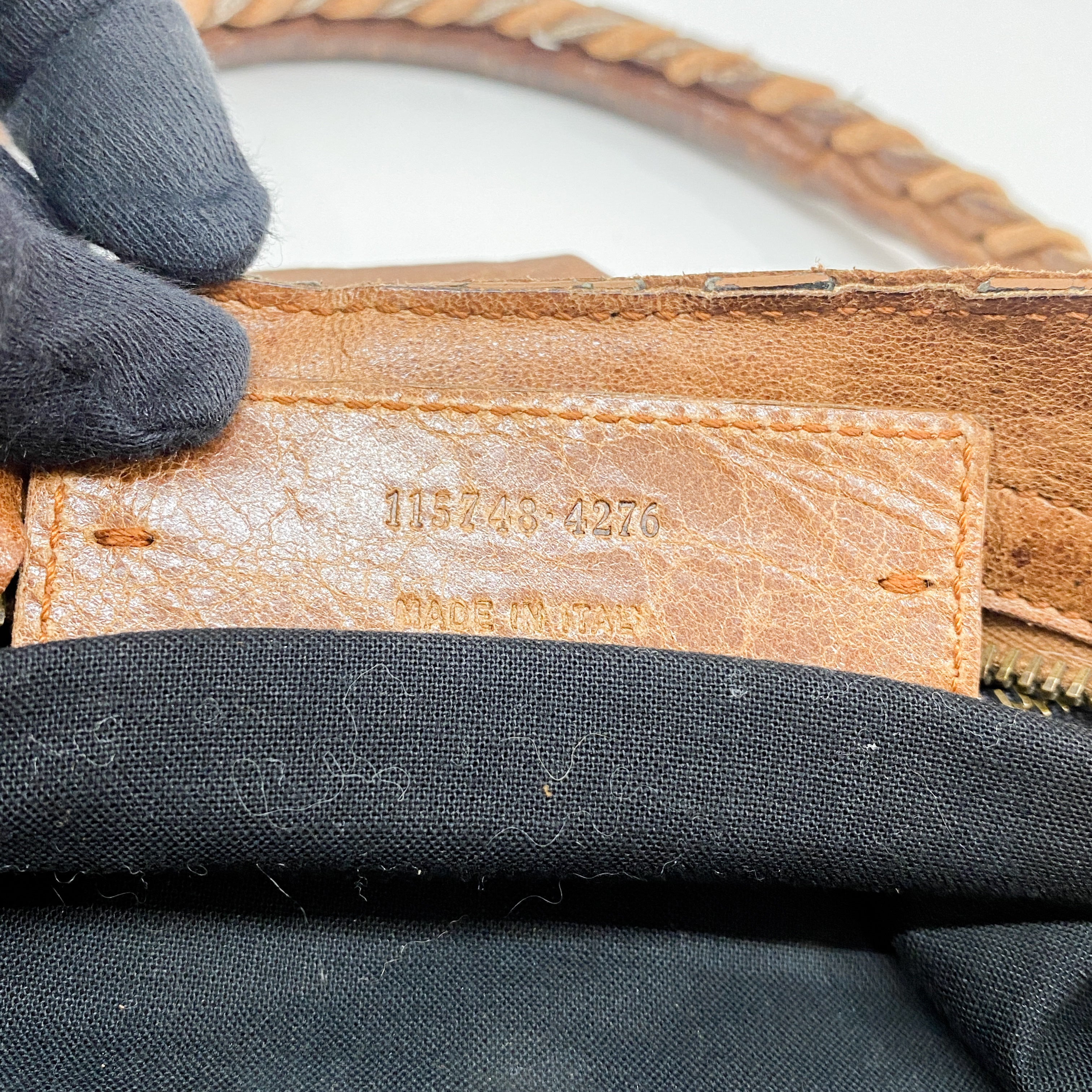 The City Brown Calfskin Leather Two Way Bag