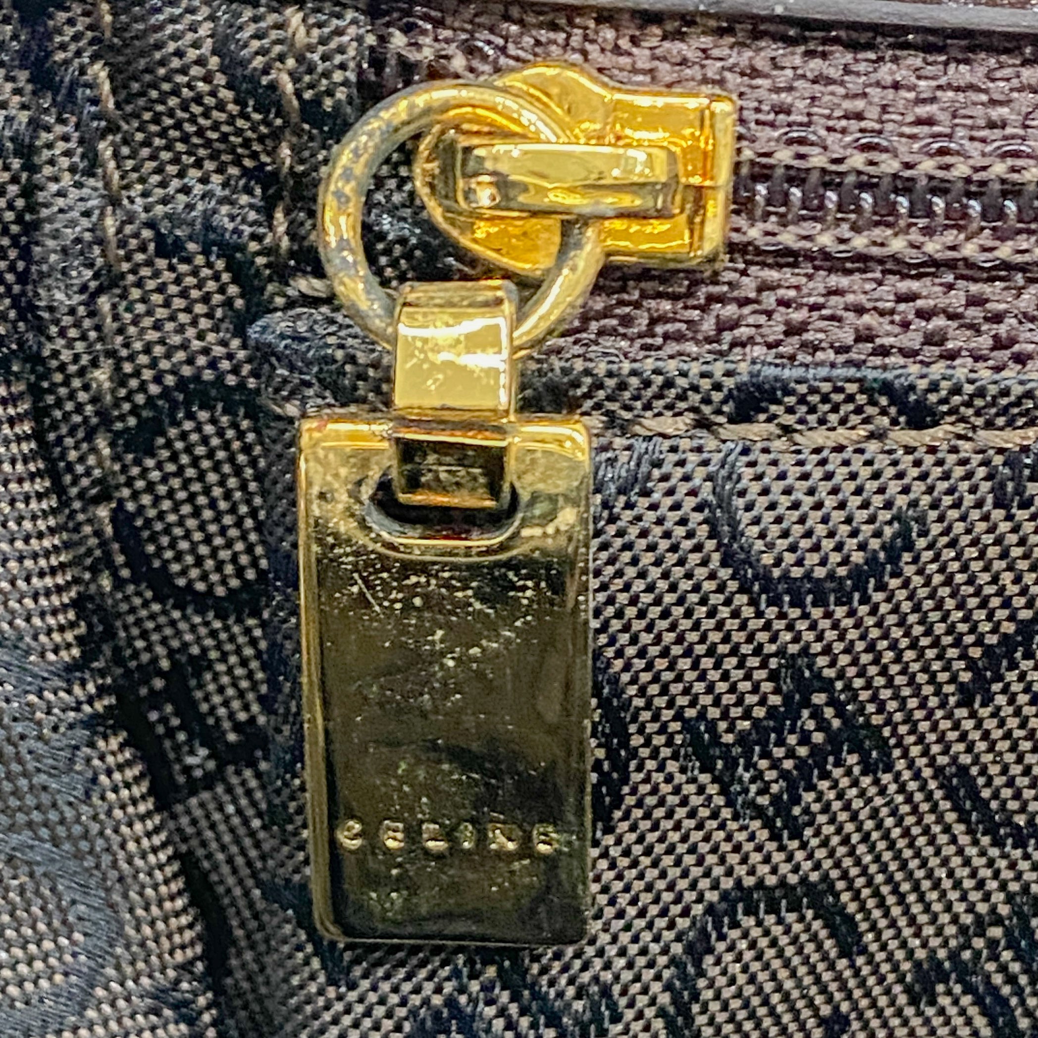 Macadam Brown Croc Chain Shoulder Bag