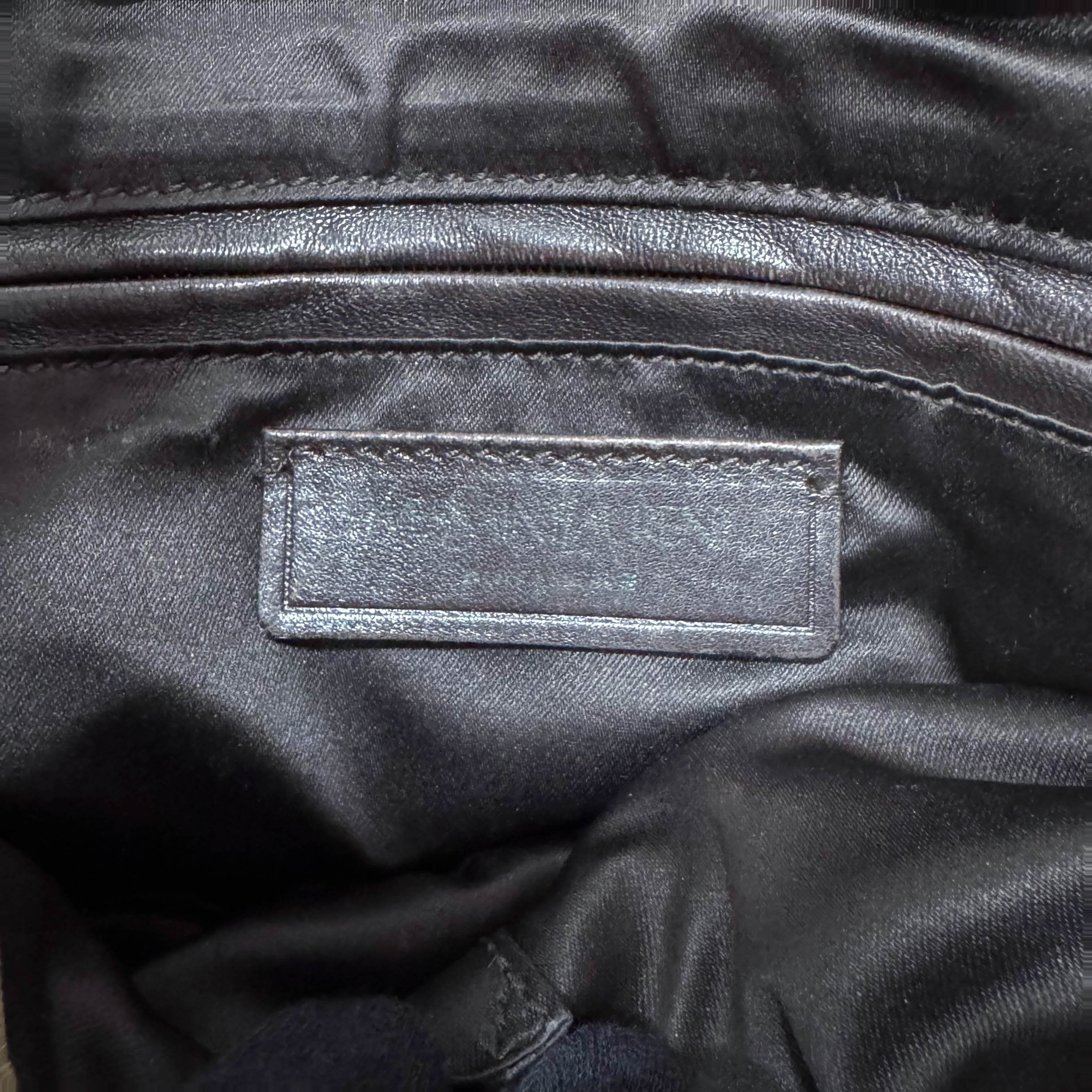 Ribbon Brown Leather Shoulder Bag