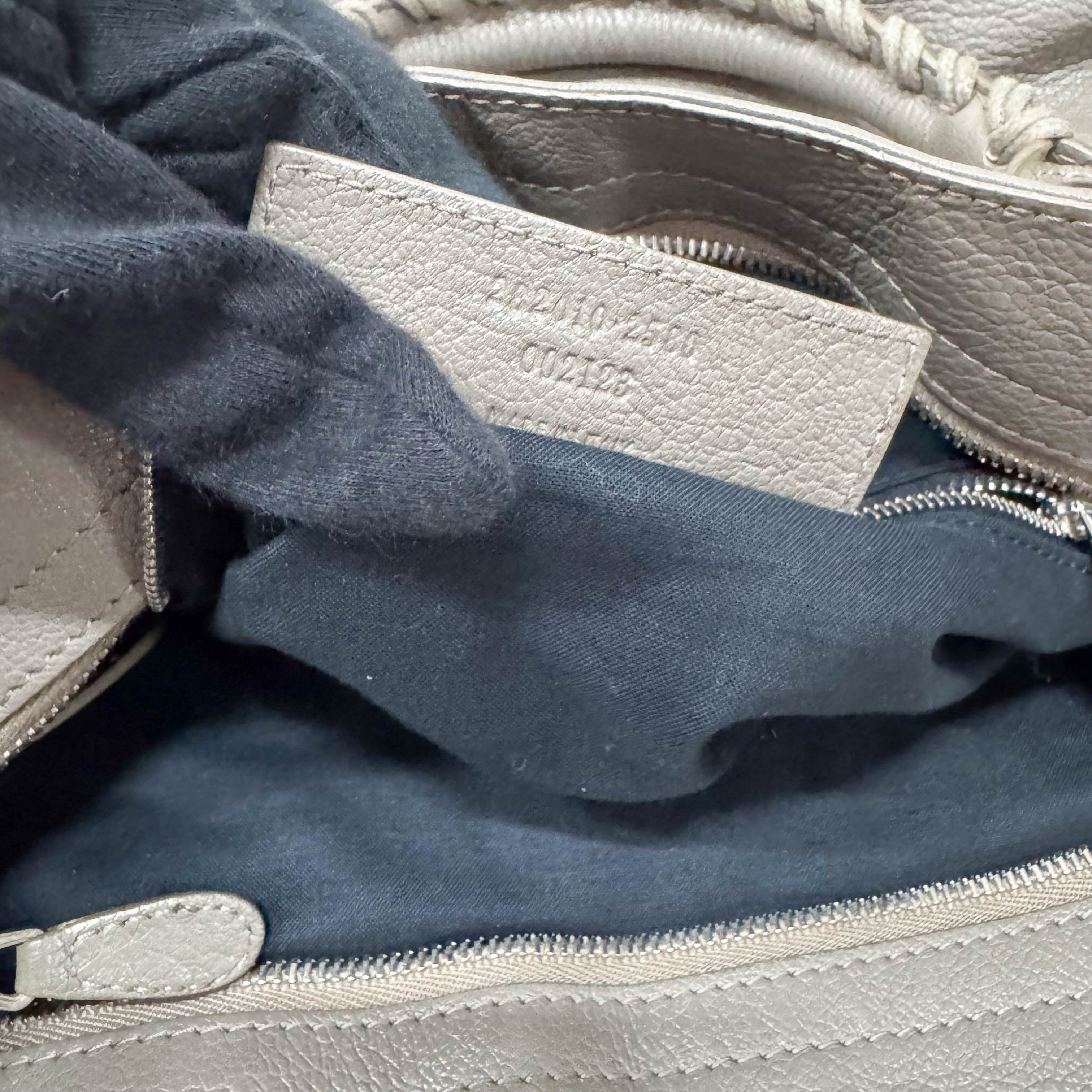 The Velo Grey Calfskin Leather Two Way Bag