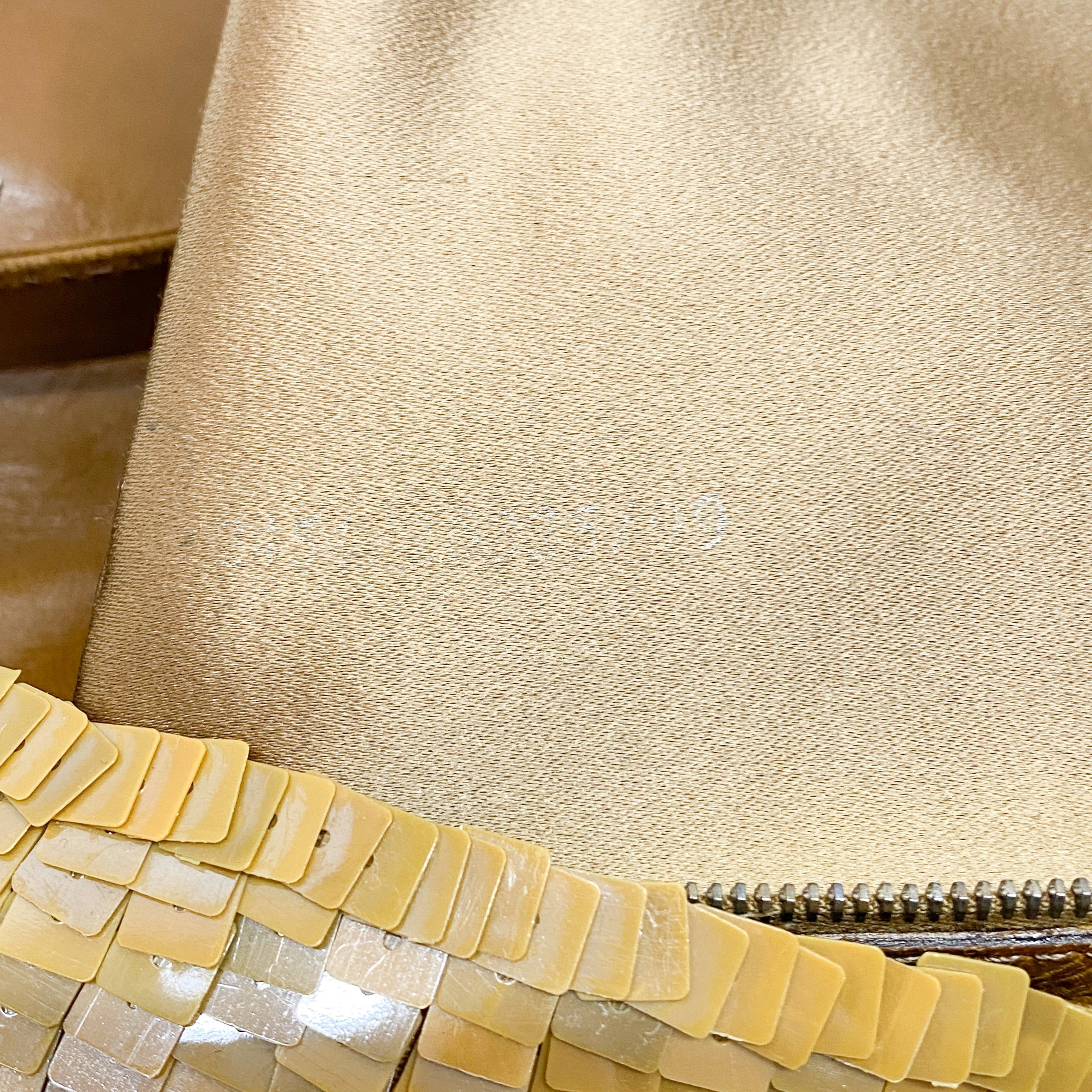 Mamma Baguette Caramel Brown Sequin Shoulder Bag