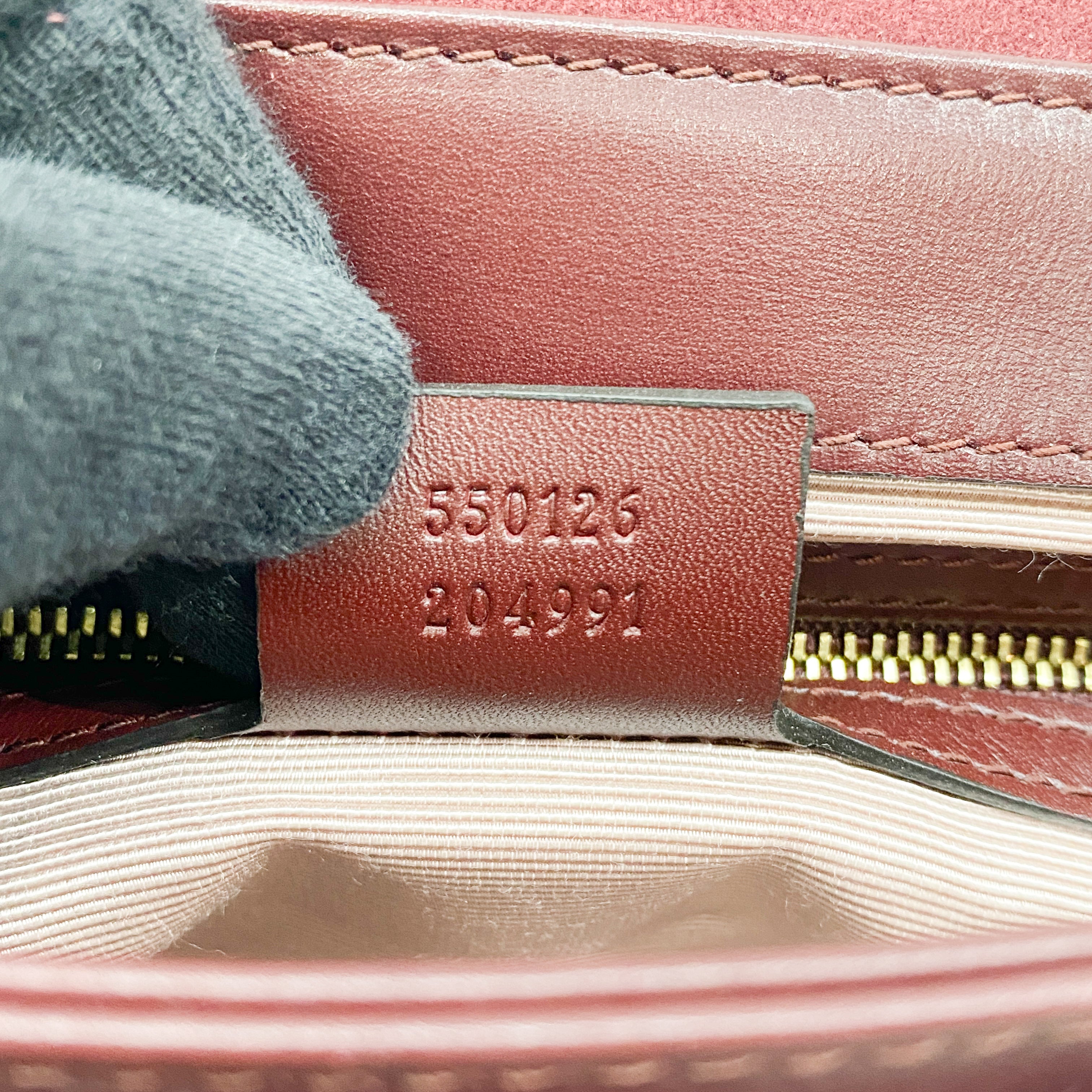 GG Marmont Red Suede Shoulder Bag