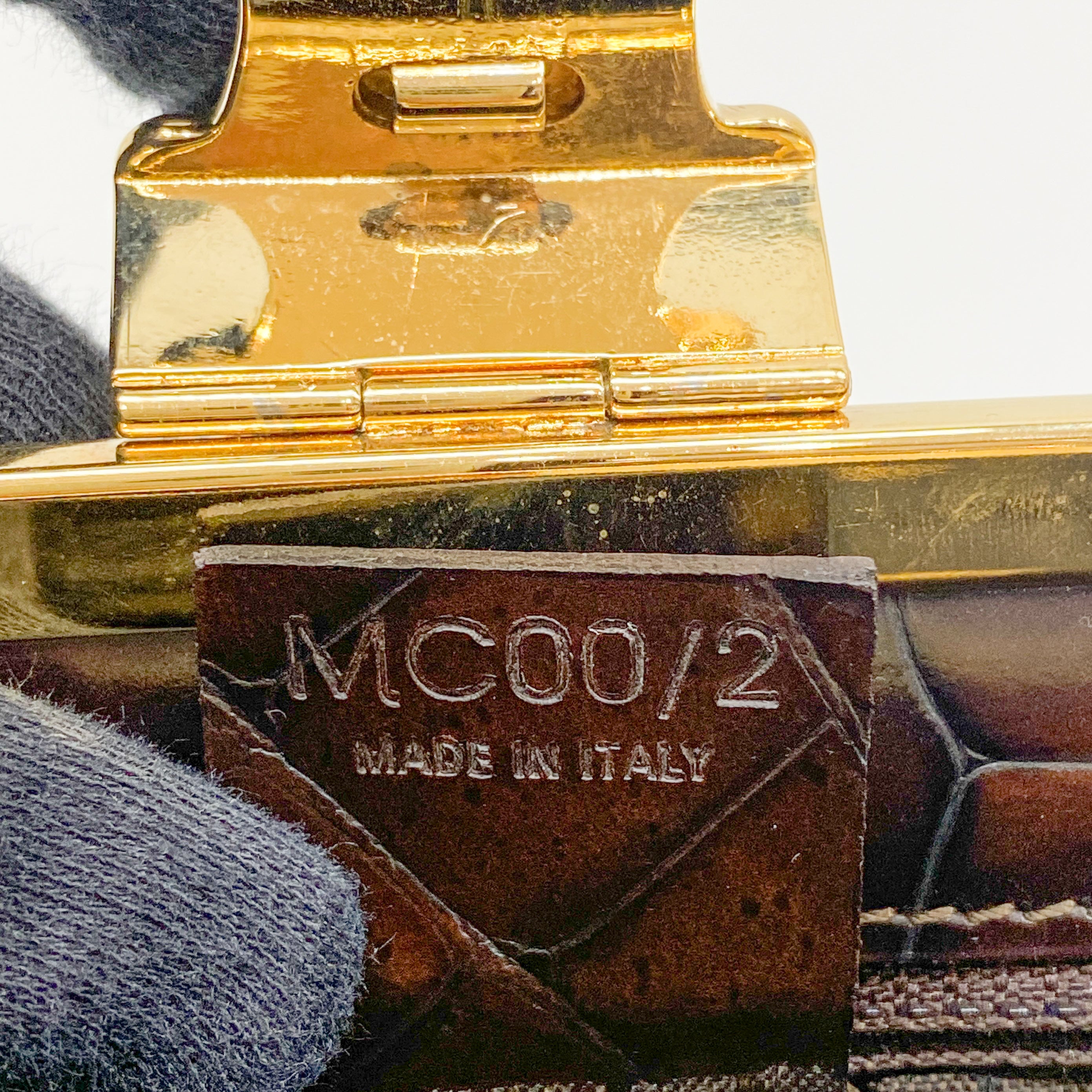 Macadam Brown Croc Chain Shoulder Bag