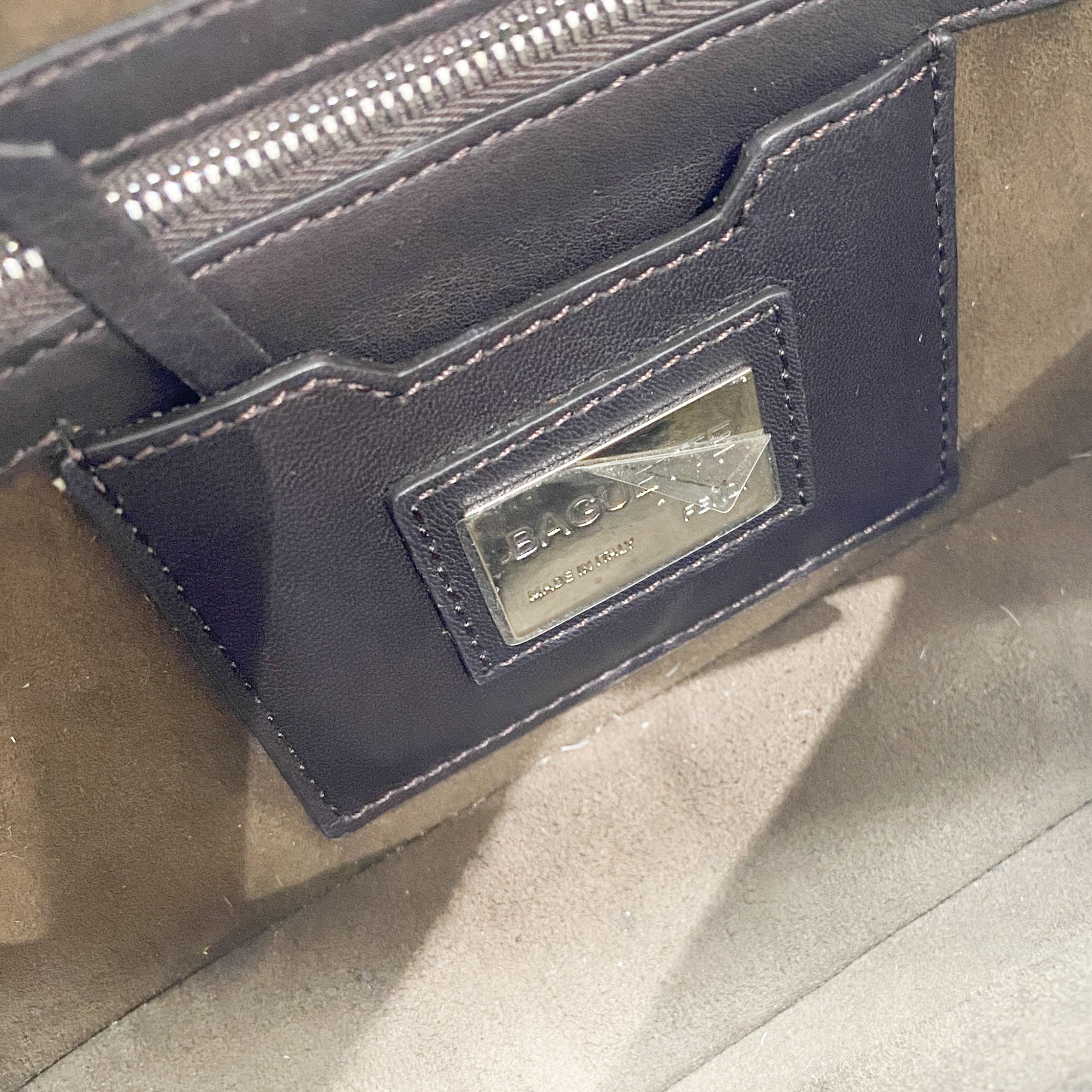 Baguette Brown Zebra Print Pony Hair Shoulder Bag