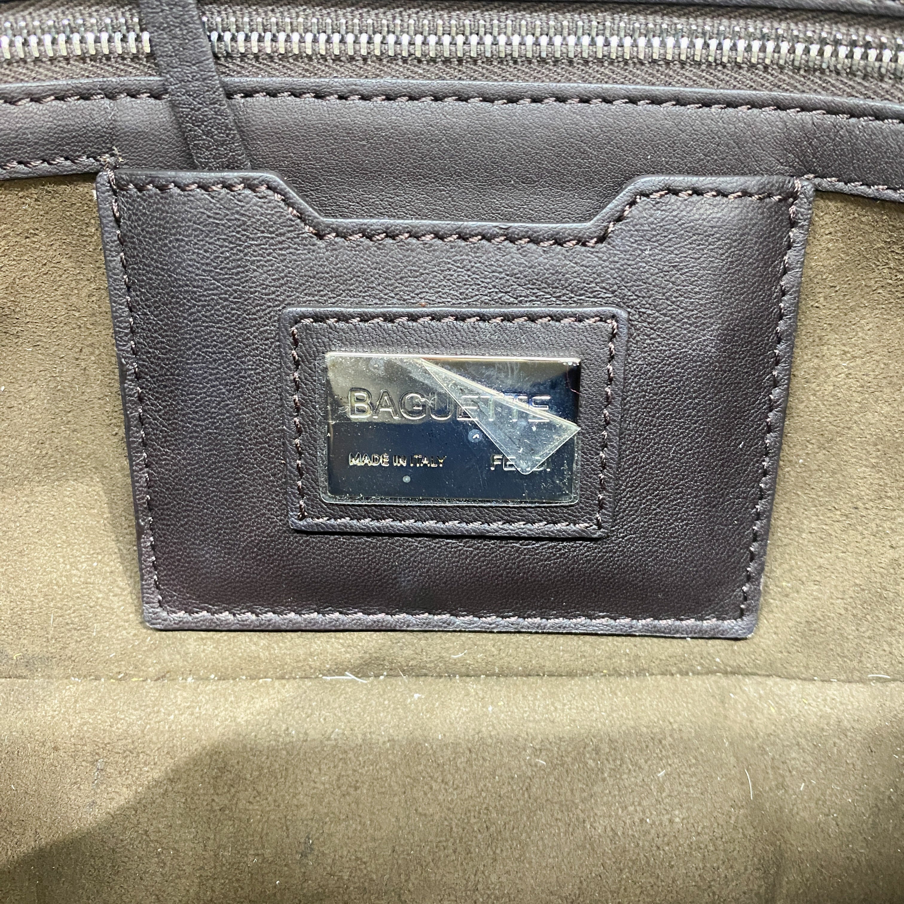 Baguette Brown Zebra Print Pony Hair Shoulder Bag