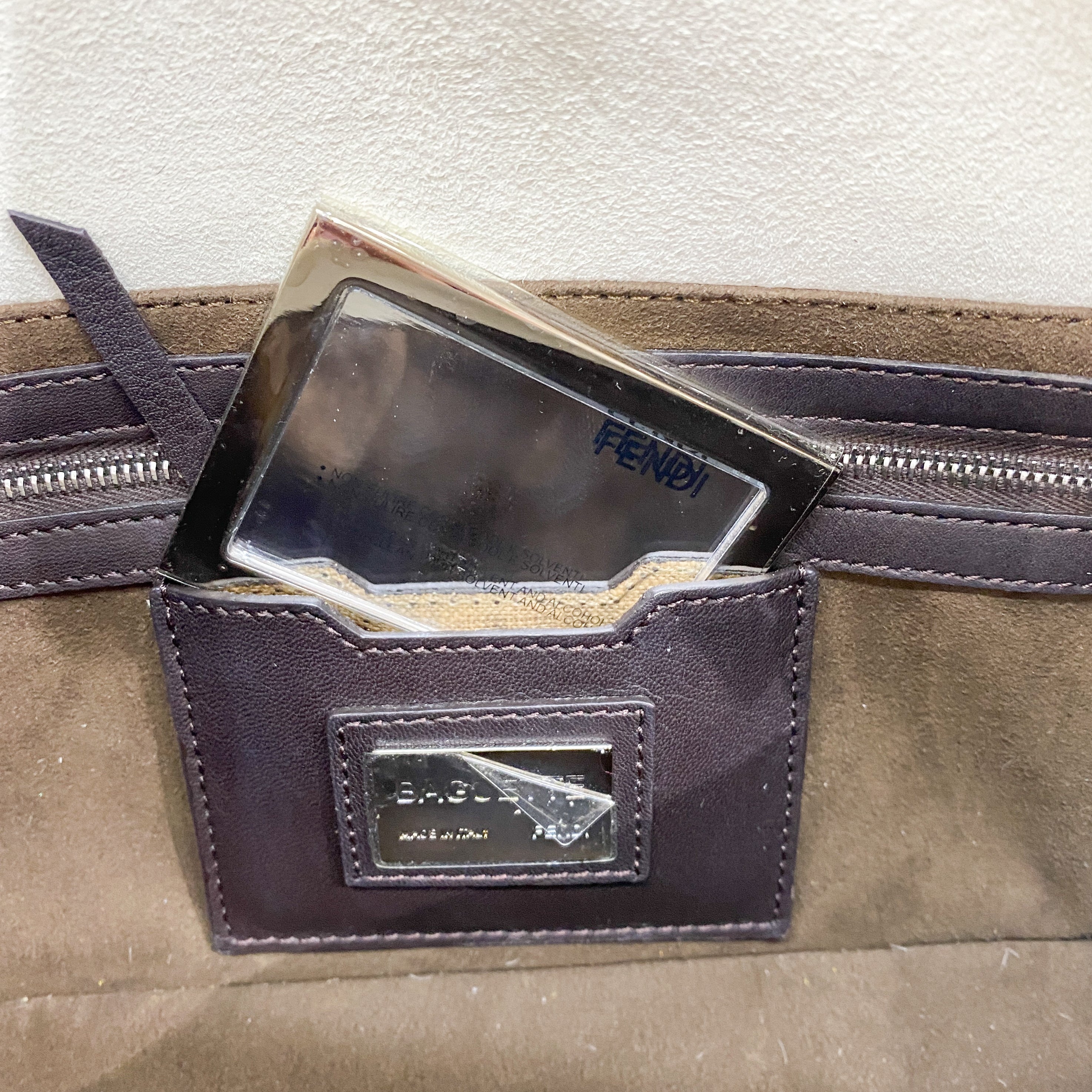 Baguette Brown Zebra Print Pony Hair Shoulder Bag