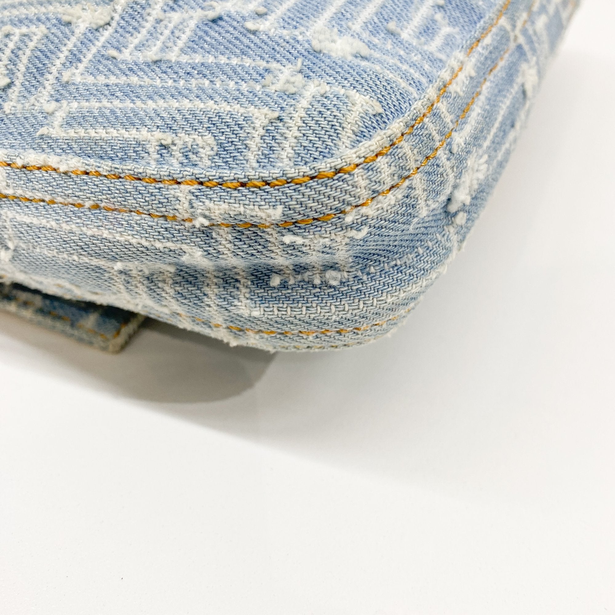 Baguette Blue Denim Shoulder Bag