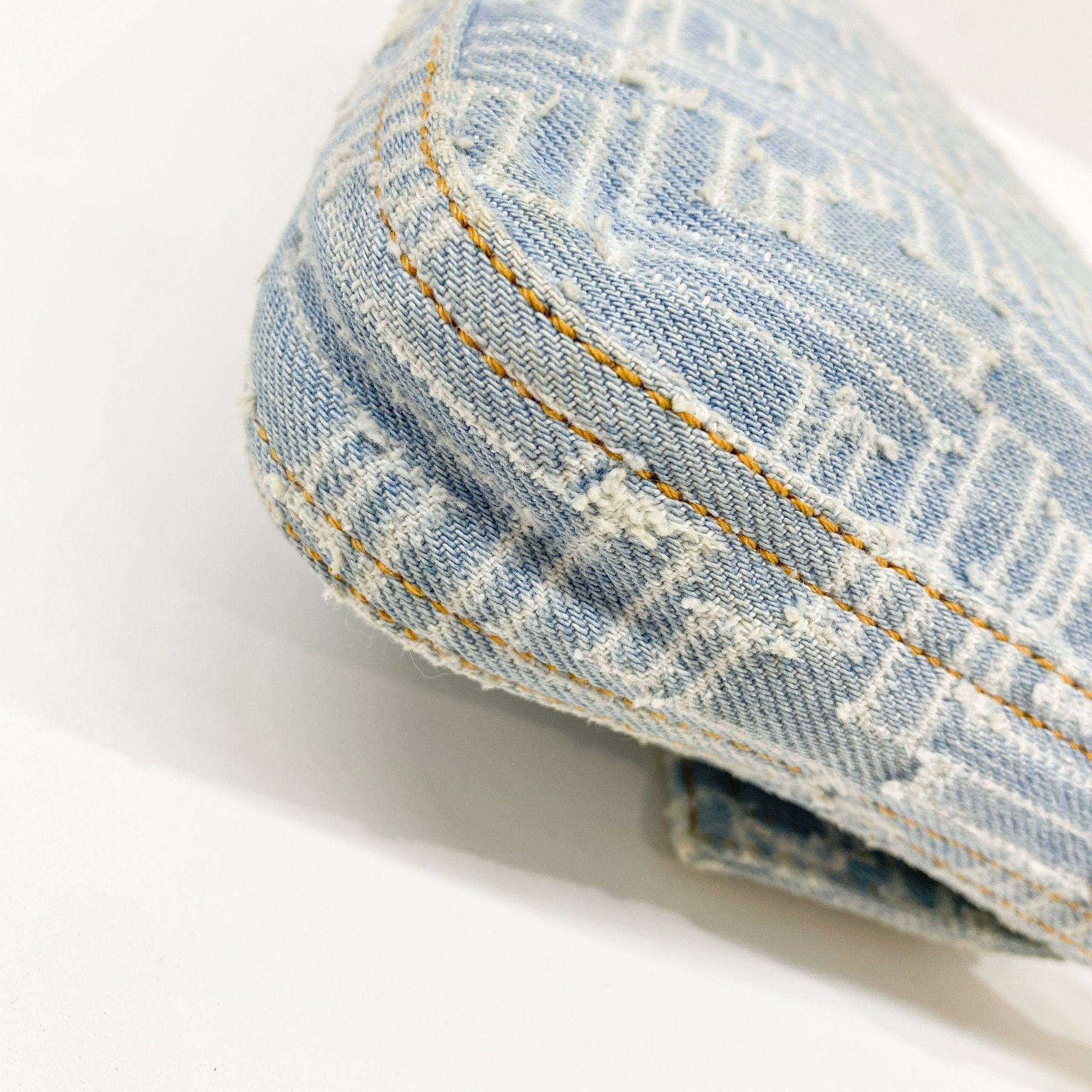 Baguette Blue Denim Shoulder Bag