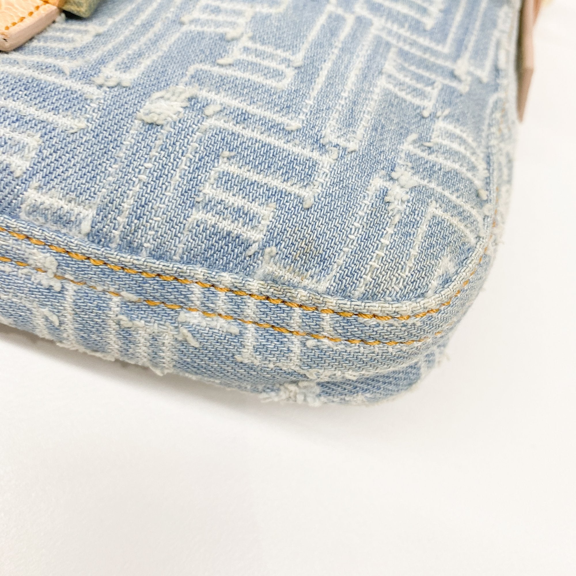 Baguette Blue Denim Shoulder Bag