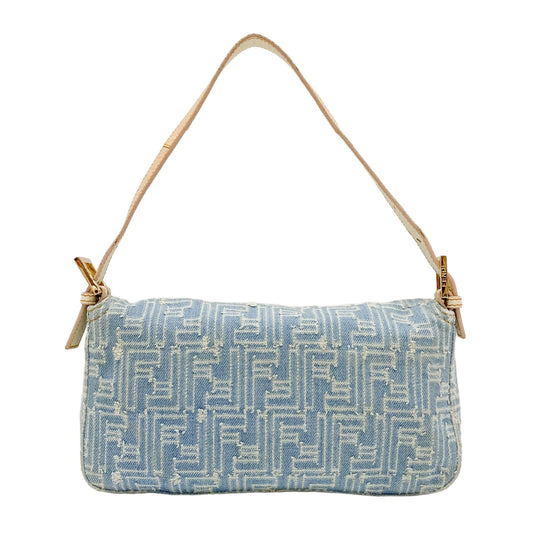 Baguette Blue Denim Shoulder Bag