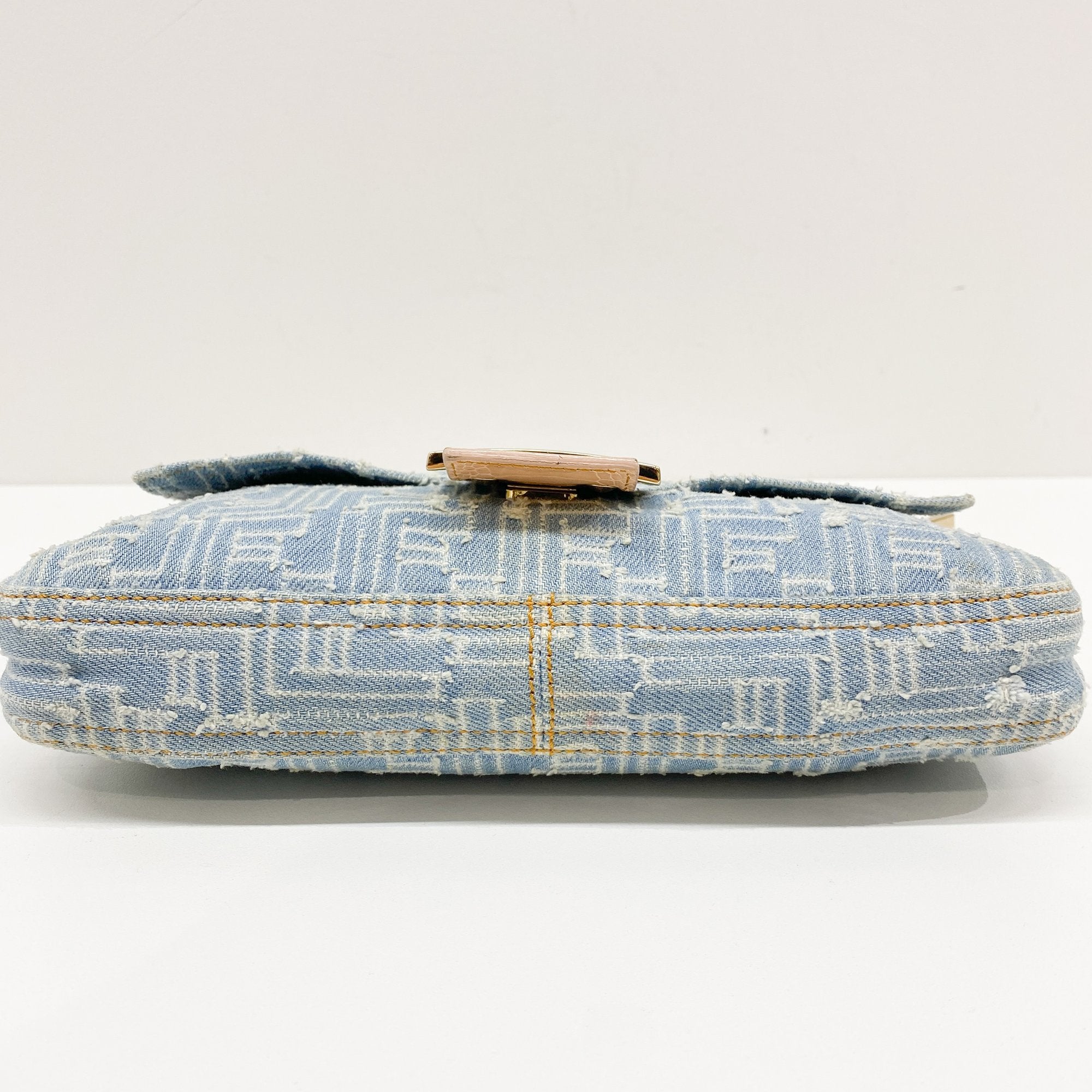 Baguette Blue Denim Shoulder Bag