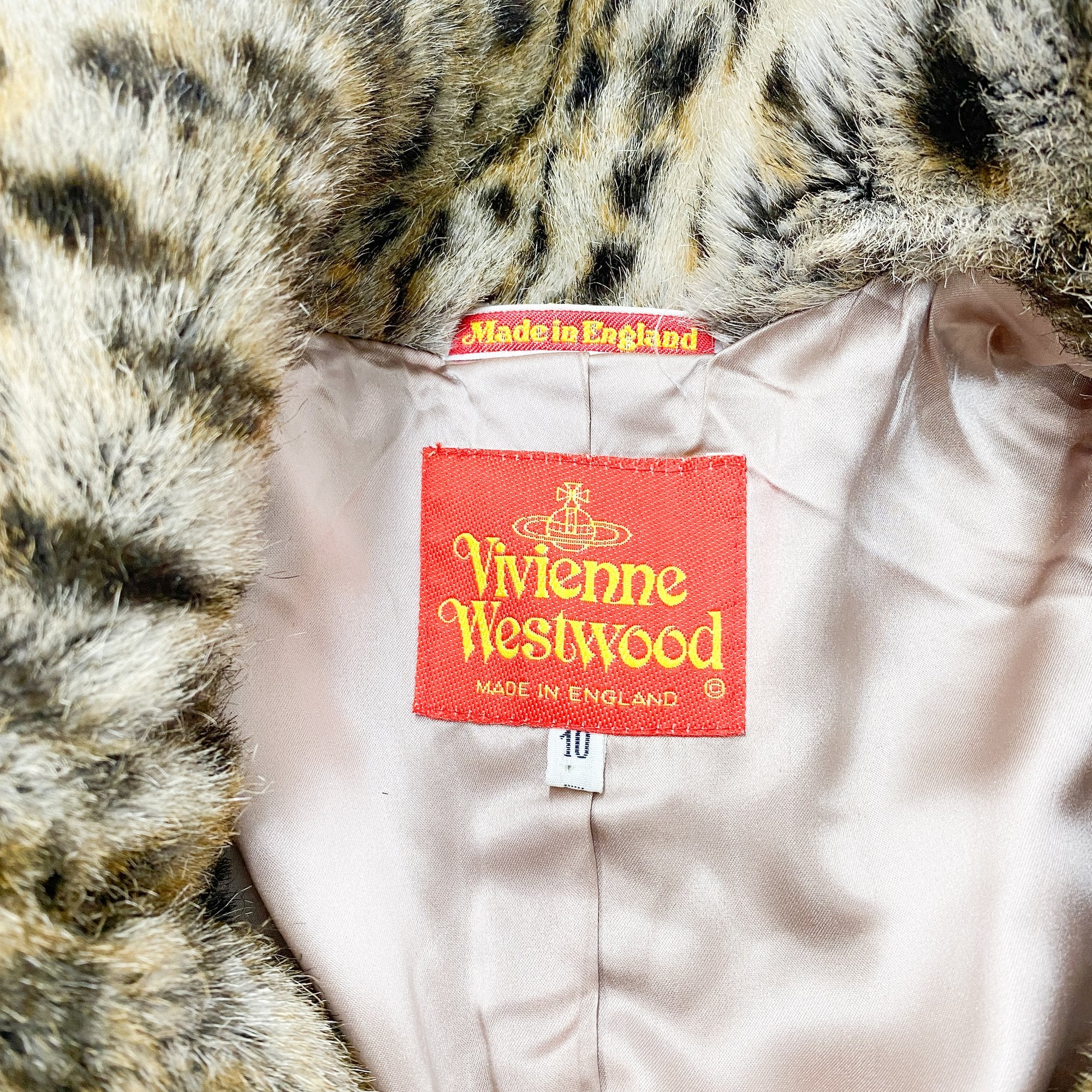 Size 10 US Beige Leopard Faux Fur Jacket