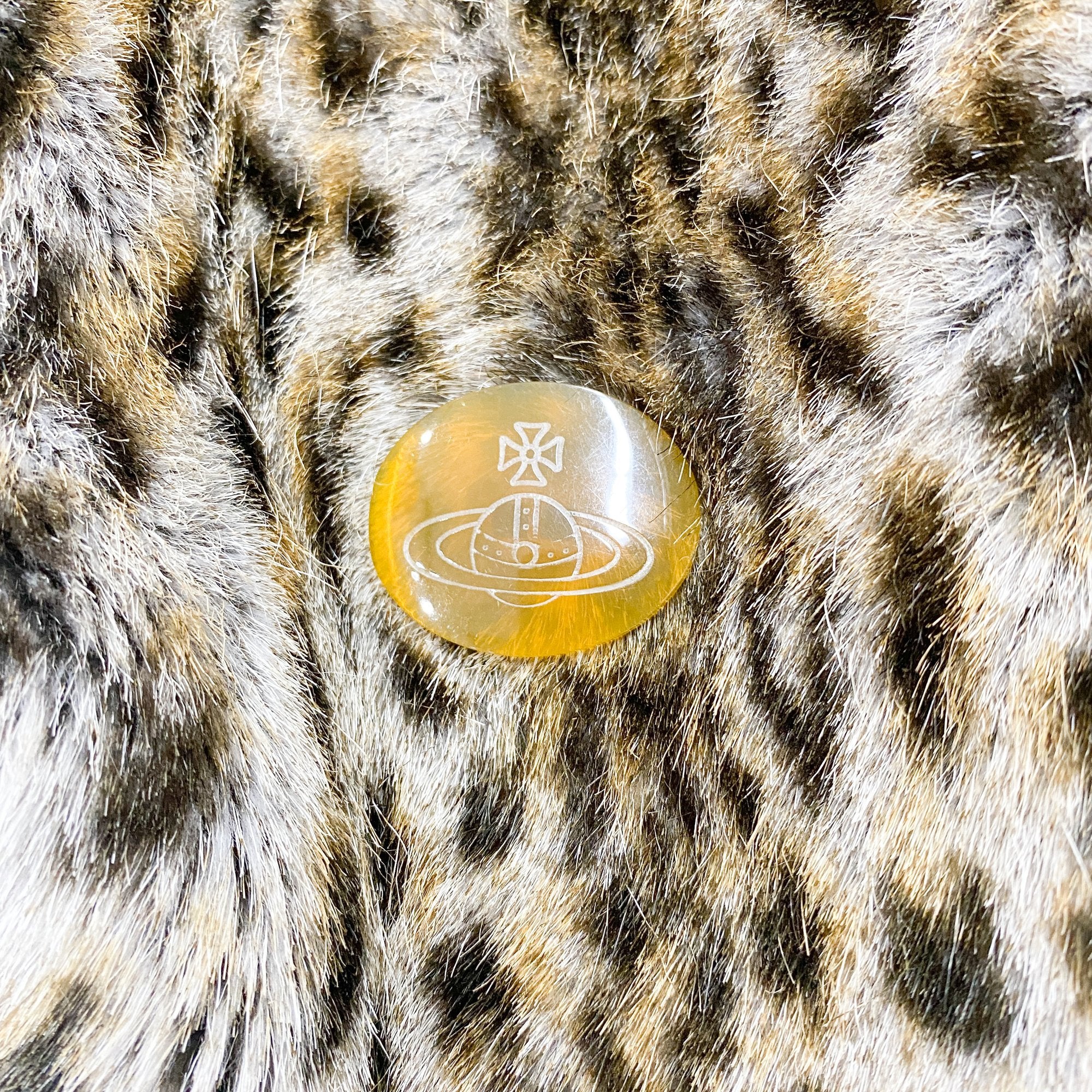 Size 10 US Beige Leopard Faux Fur Jacket