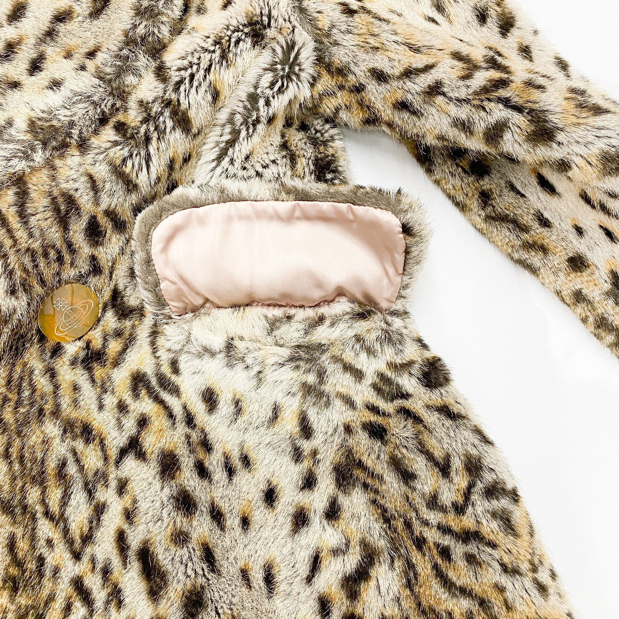 Size 10 US Beige Leopard Faux Fur Jacket