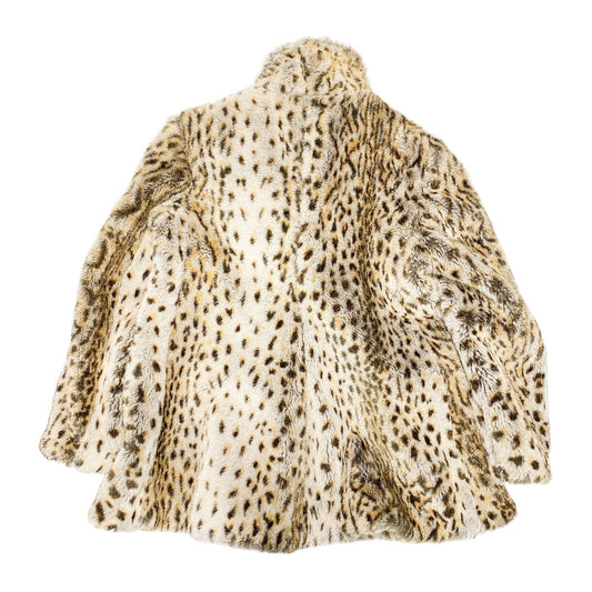 Size 10 US Beige Leopard Faux Fur Jacket