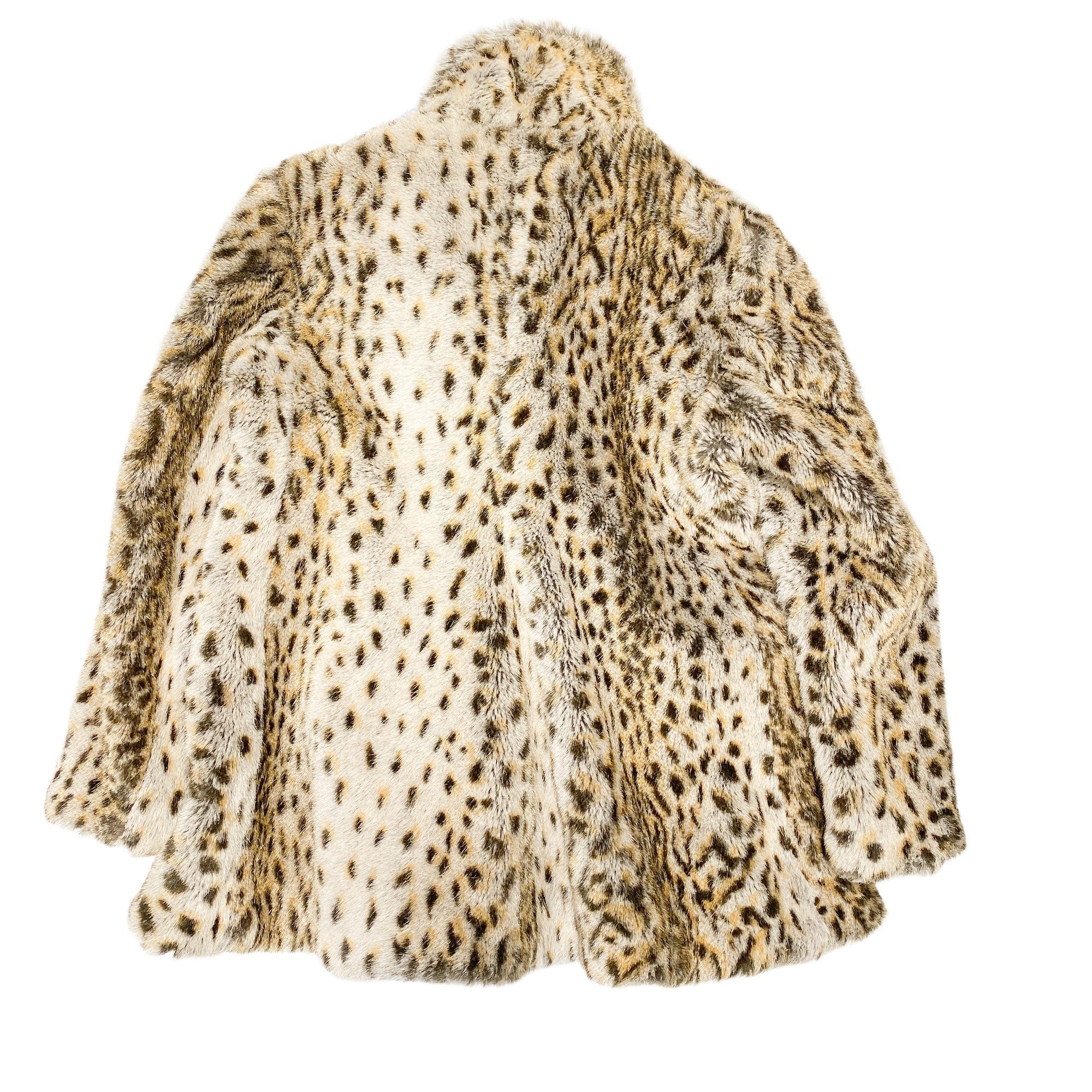 Size 10 US Beige Leopard Faux Fur Jacket